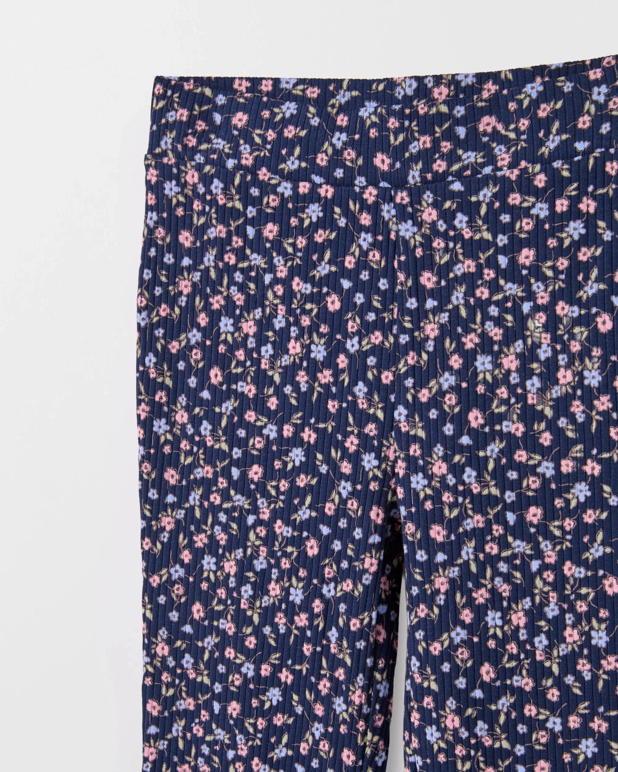 2 Target Kids Australian Cotton Rib Flare Leggings NAVY DITSY FLORAL, 2 of 2