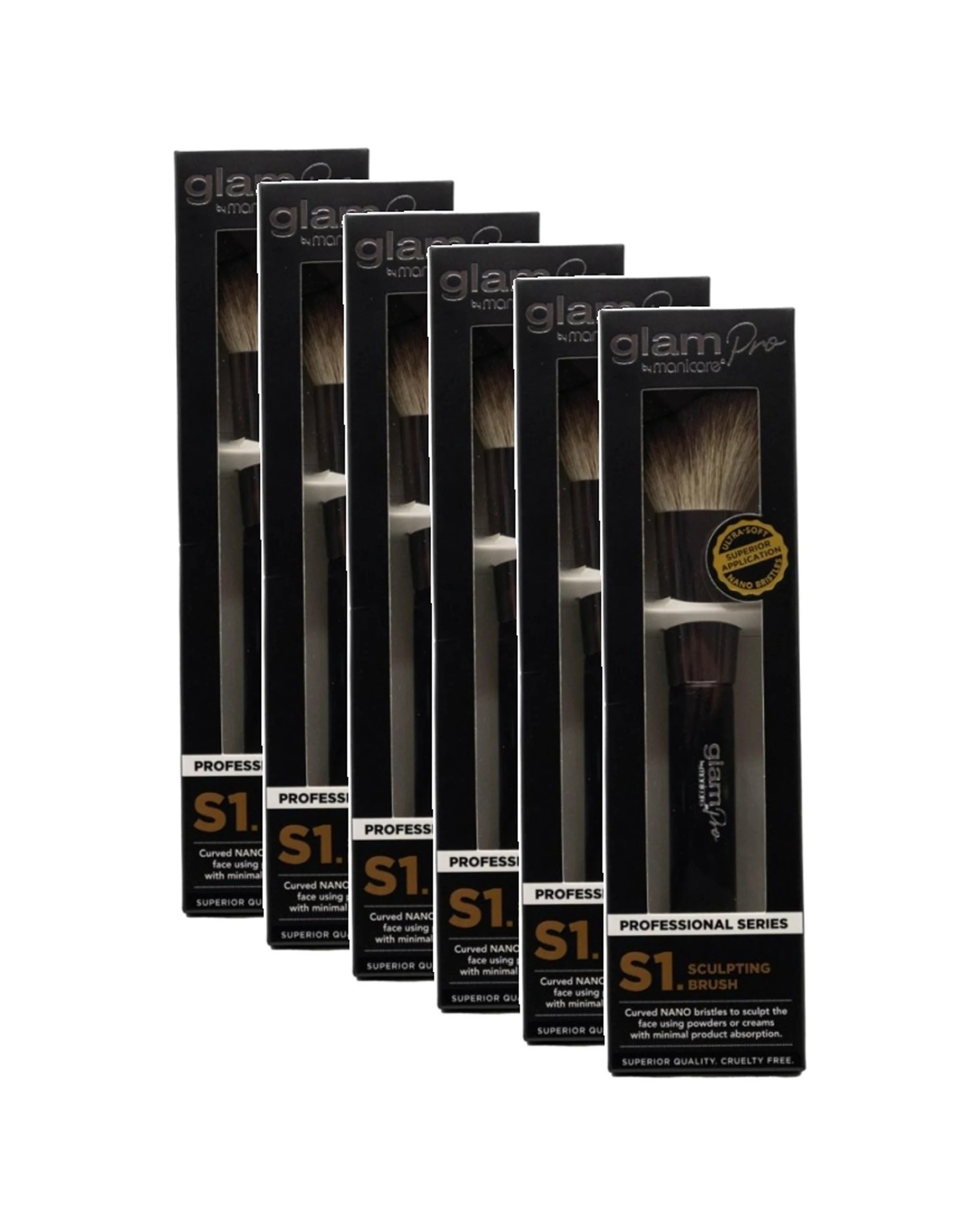 1 Manicare Glam Pro Sculpting Brush S1 6PK Professional Series - Black, 1 of 4