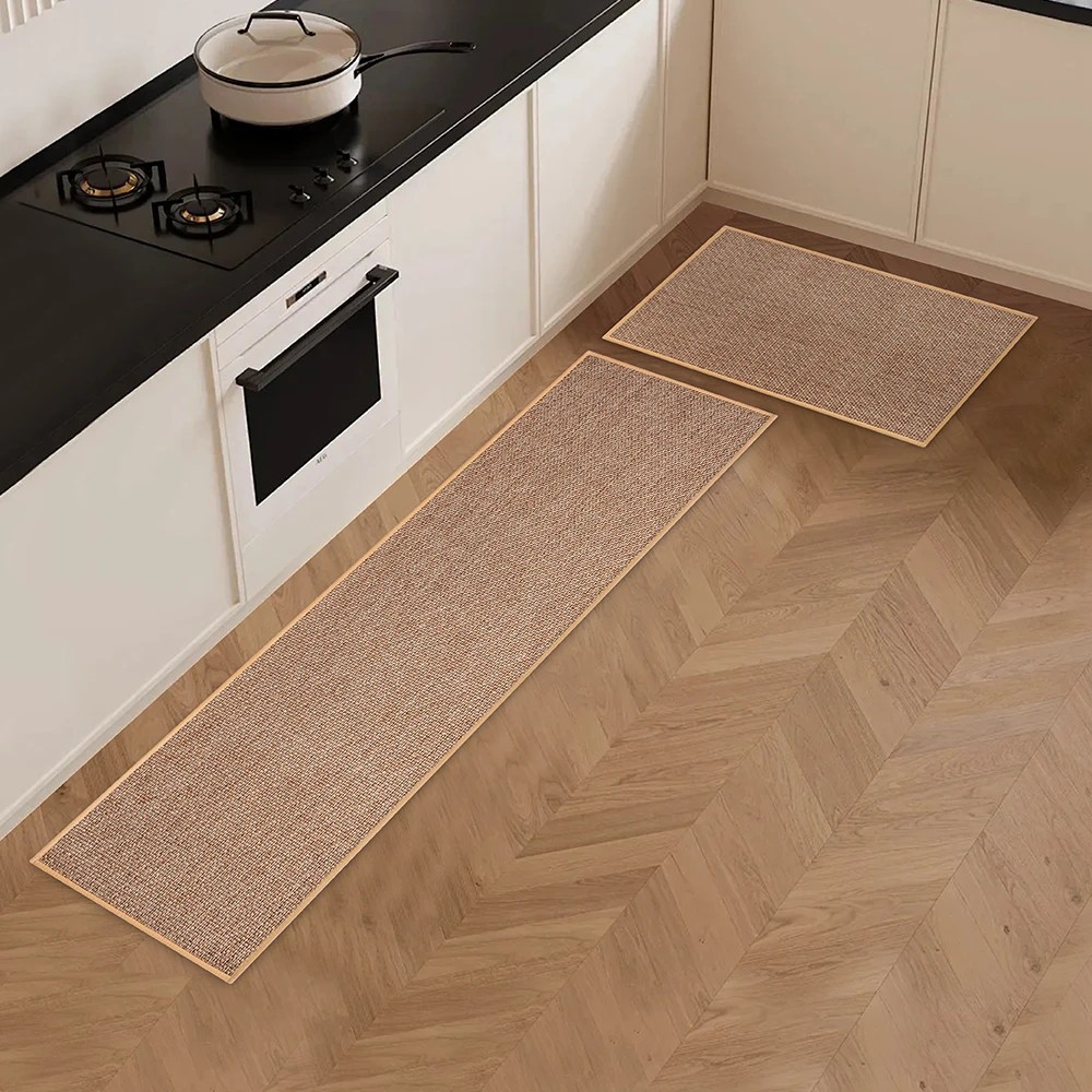 3 ZUNI 2PCS Kitchen Mats Non Slip Anti Fatigue Door Rugs Floor Mat - Beige, 3 of 3
