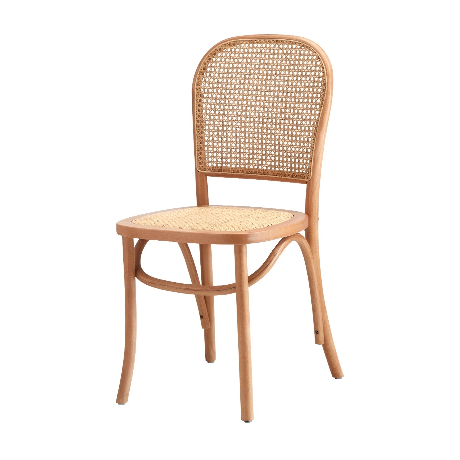 1 Oikiture Dining Chairs Wooden Chairs Rattan Accent Chair - Natural, 1 of 9