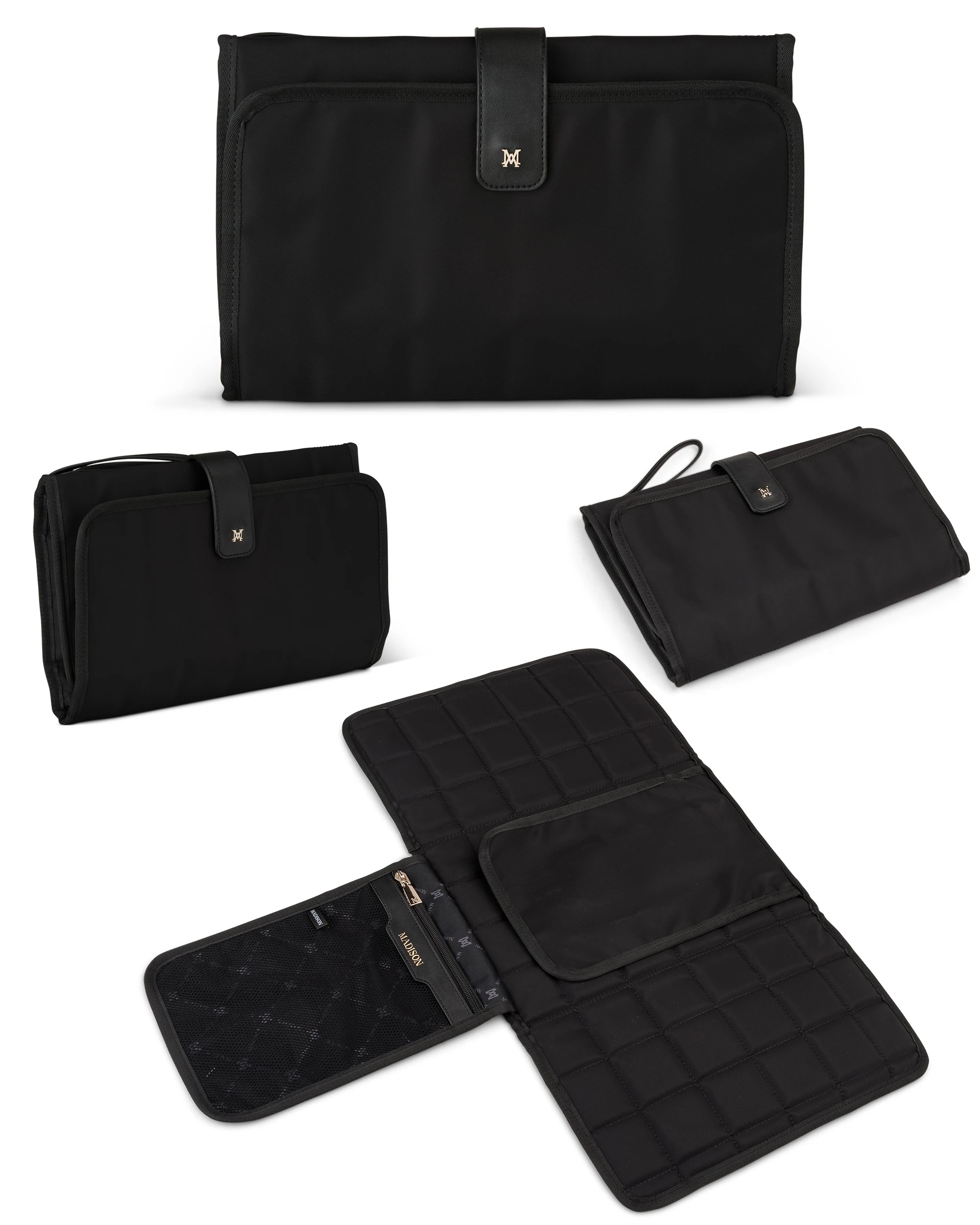 5 Madison Accessories Anita Large Nylon Baby Bag with Change Mat - Black, 5 of 9