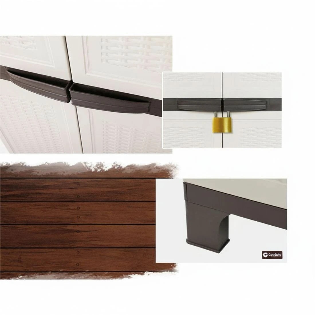 8 Gardeon Outdoor Storage Cabinet Box 173cm Lockable Cupboard - Beige, 8 of 10