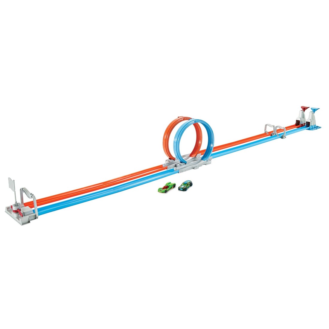 2 Hot Wheels Double Loop Dash Straight Track Large Loops Playset, 2 of 6