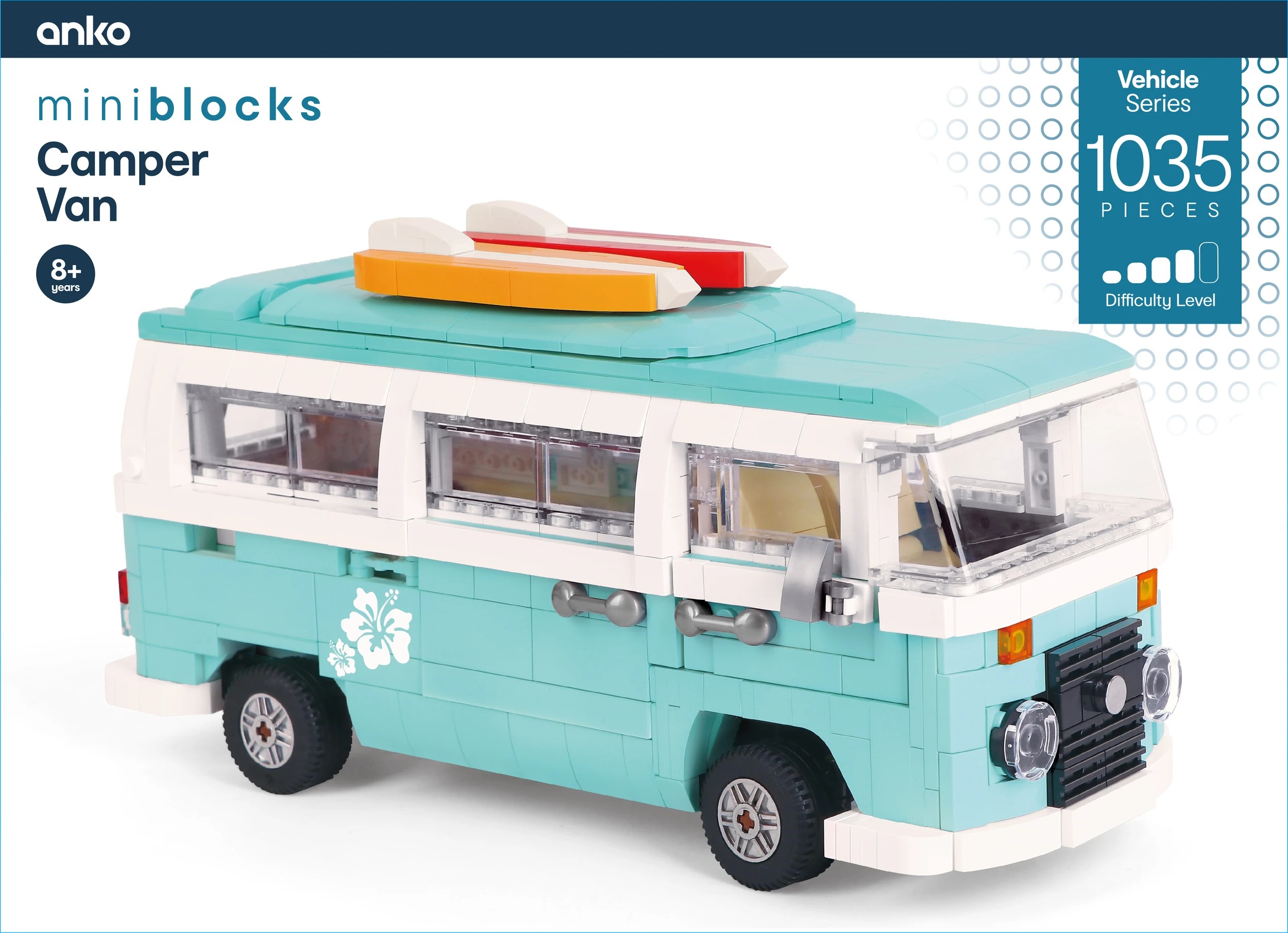 1 1035 Piece Mini Blocks Vehicle Series: Camper Van, 1 of 4