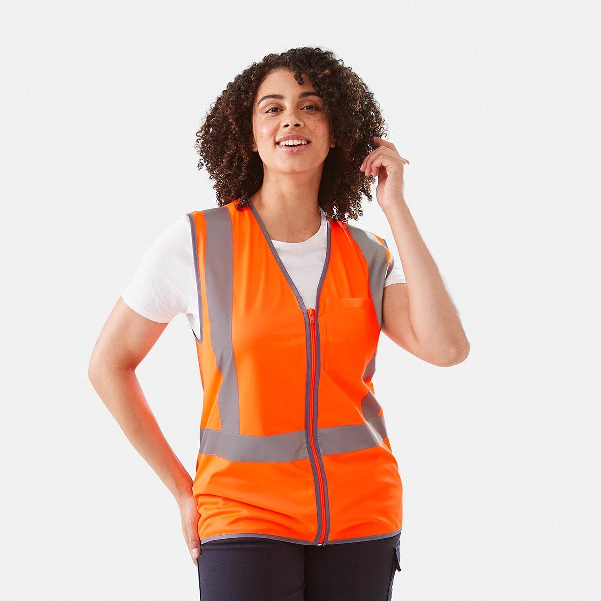 2 Workwear Hi-Visibility Vest SAFETY ORANGE, 2 of 10