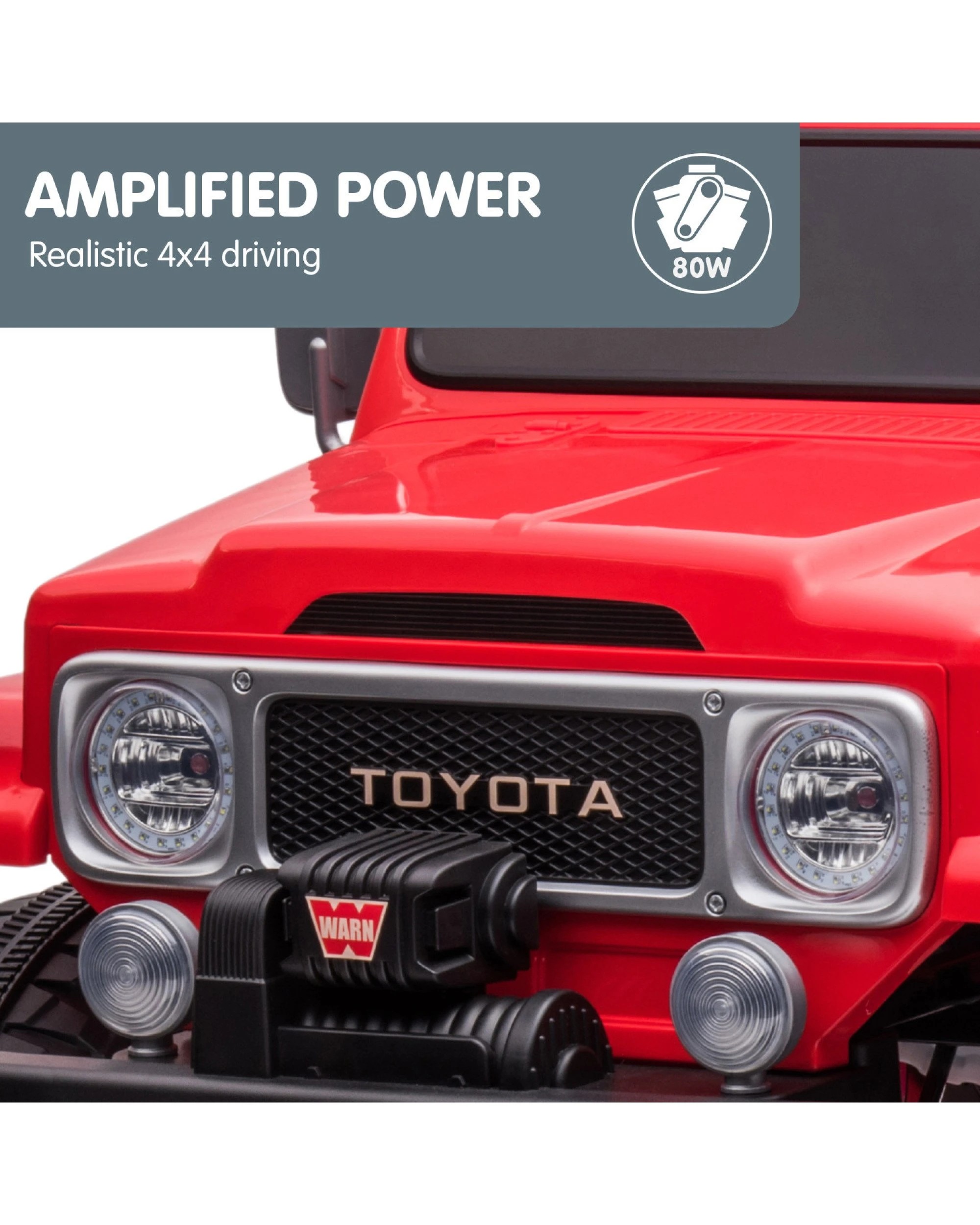 7 Kahuna Licensed Toyota FJ-40 Electric 2-Seat Kids Ride On Car by Kahuna - Red, 7 of 7