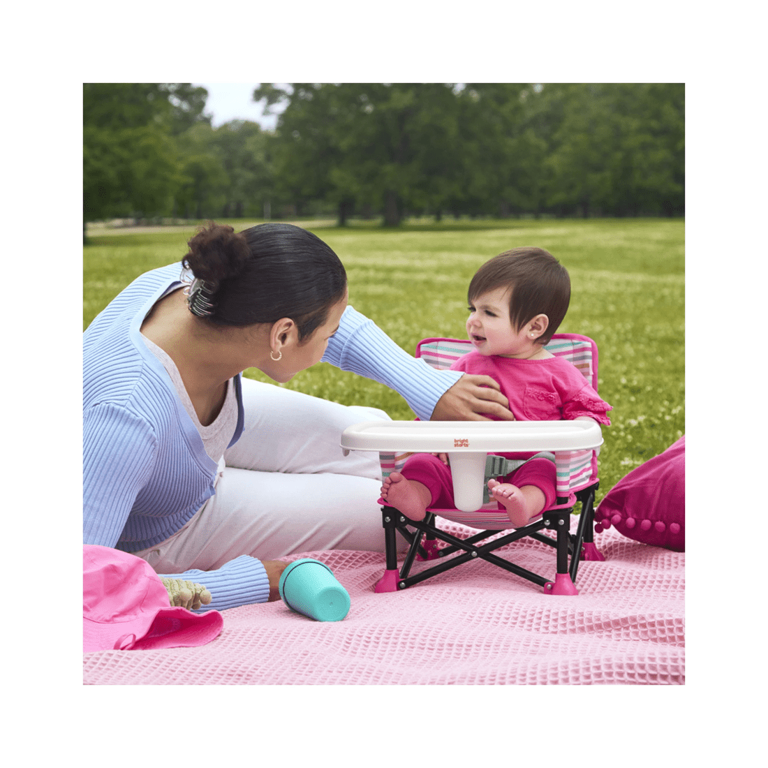 1 Bright Starts Minnie Mouse Pop ‚äòn Sit Baby Portable Booster Seat 6m+
 - Multi, 1 of 3