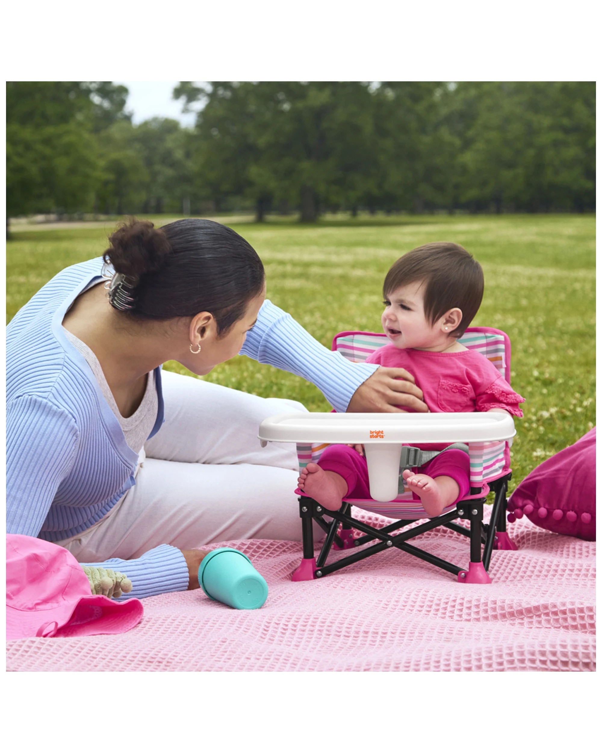 1 Bright Starts Minnie Mouse Pop ‚äòn Sit Baby Portable Booster Seat 6m+
 - Multi, 1 of 3