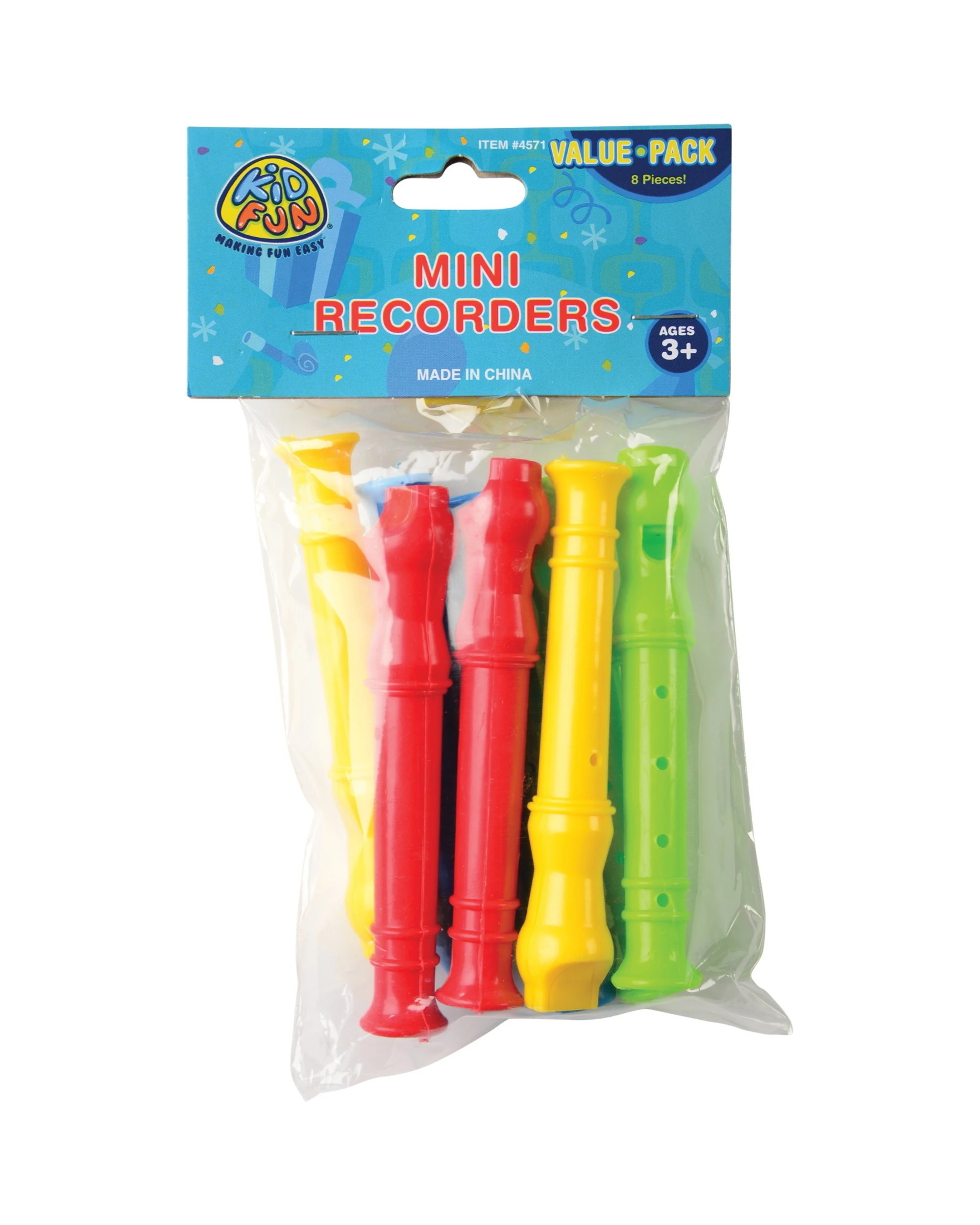 2 Partyrama Coloured Mini Plastic Recorders Pack of 8, 2 of 2