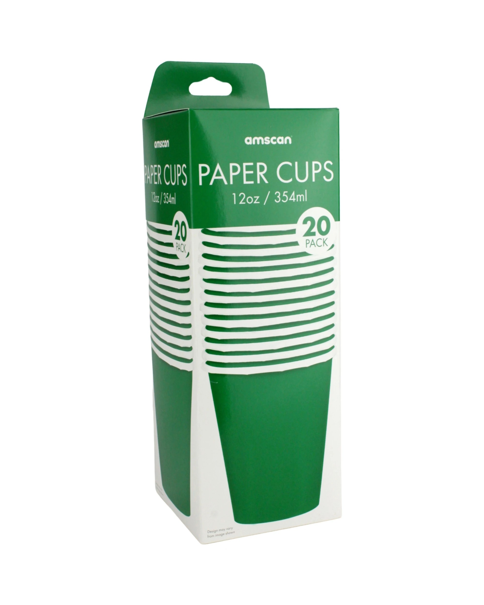2 Amscan Paper Cups 354ml Pack of 20 - Festive Green - Festive Green, 2 of 3