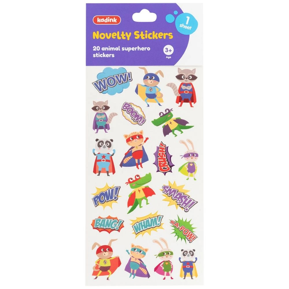 1 Kadink Paper Sticker Sheet Animal Superhero Design, 1 of 1