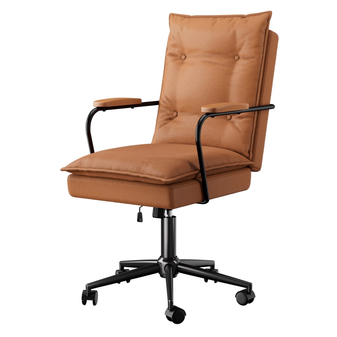 1 Levede Leather Office Chair - Brown, 1 of 7