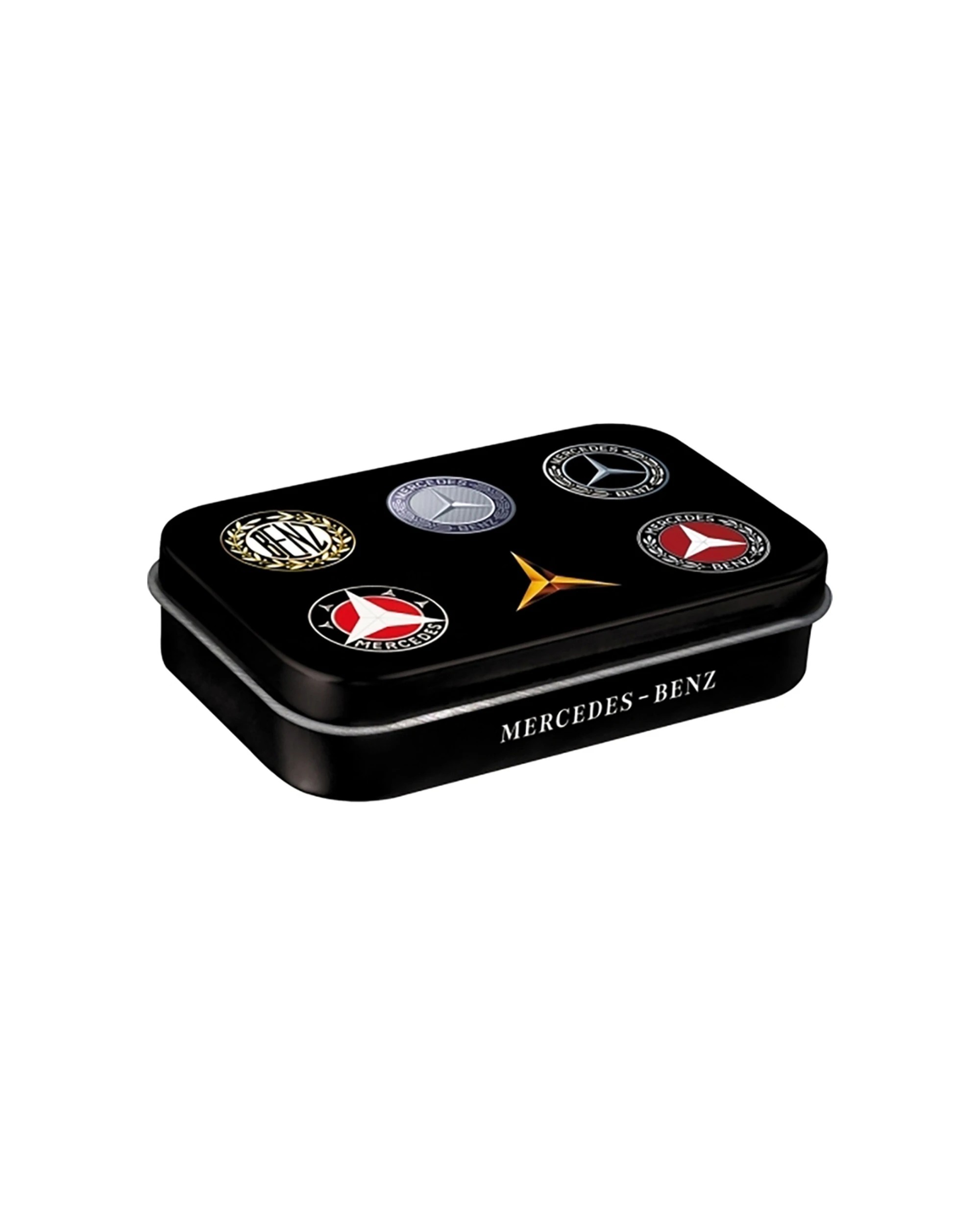 2 Nostalgic-Art 3PK XL Tin Box with Mints - Mercedes-Benz Logo Evolution - Black, 2 of 2