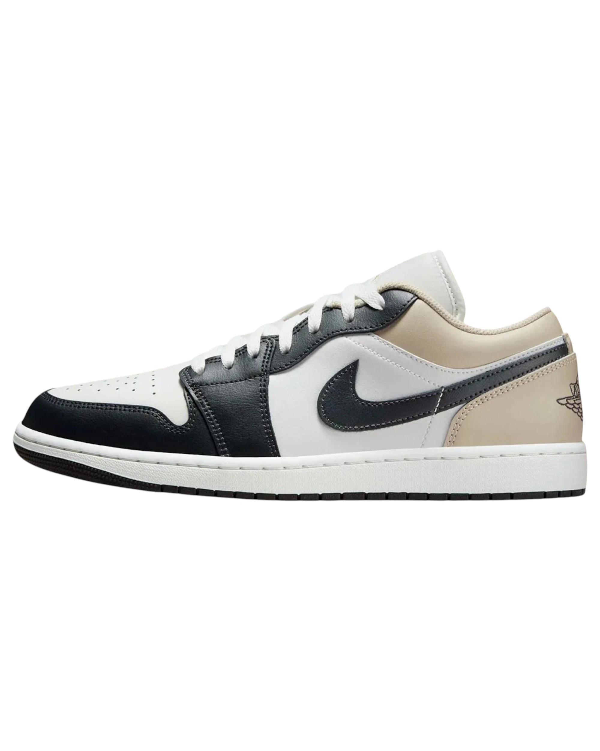 3 Nike Mens Air Jordan 1 Low Athletic Shoes BLACK/CREAM/WHITE, 3 of 8
