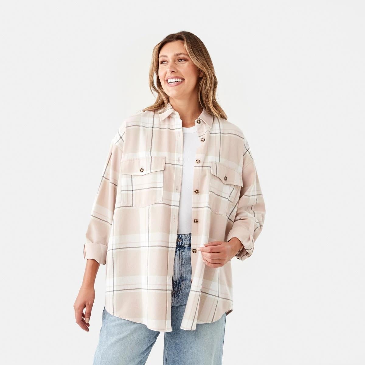 2 Long Sleeve Brushed Check Shirt Pink Check, 2 of 9