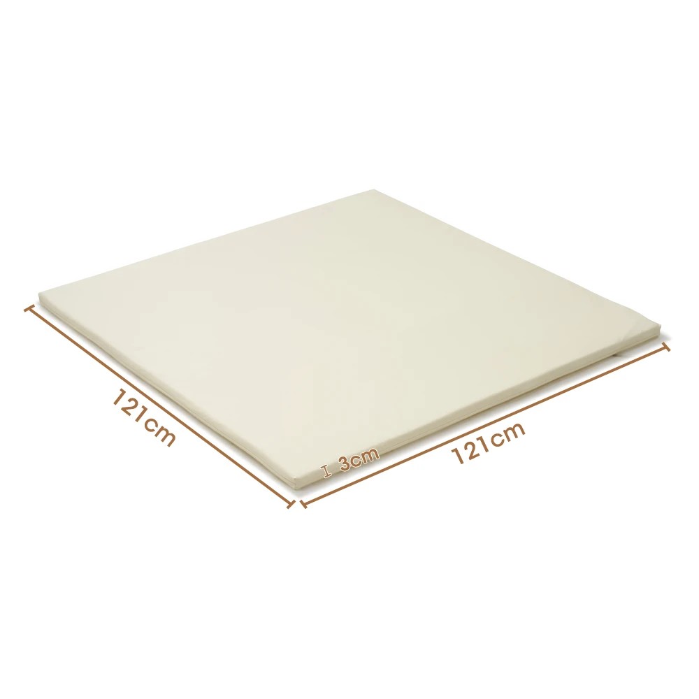 2 Playpals Kids Play Mat Baby Crawling Soft Leather Cover Plush Foam Padding - Beige, 2 of 3