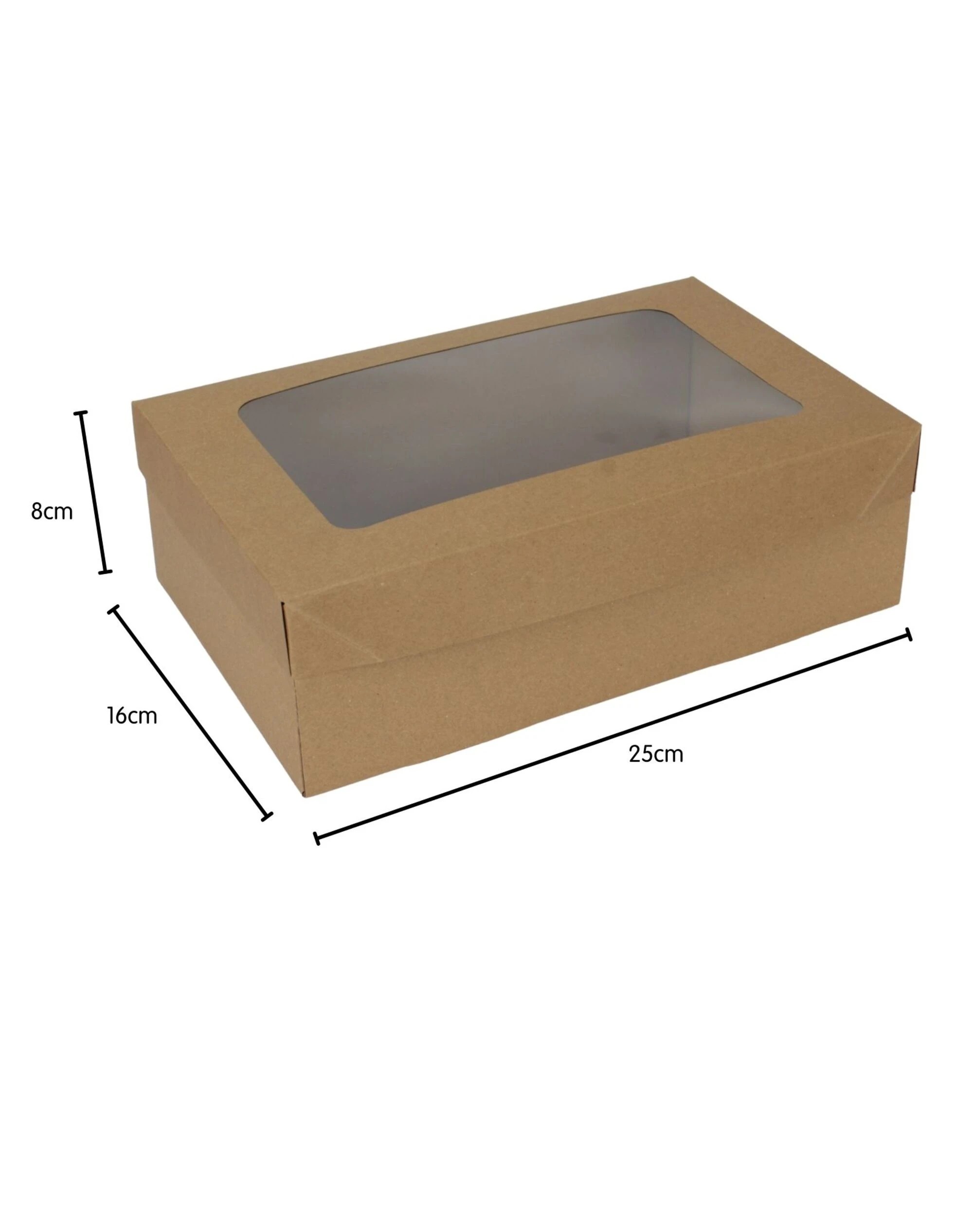 2 Artwrap Kraft Grazing Boxes with Lids 25cm x 16cm x 8cm Pack of 2 - Brown, 2 of 4