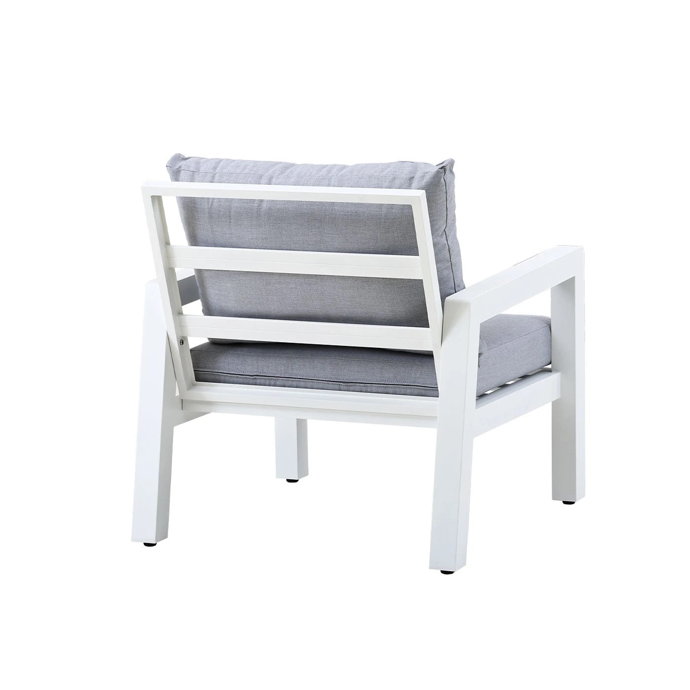 1 Moda Living Bronte Aluminium Outdoor Single Sofa with Cushion (Set of 2) - White, 1 of 6