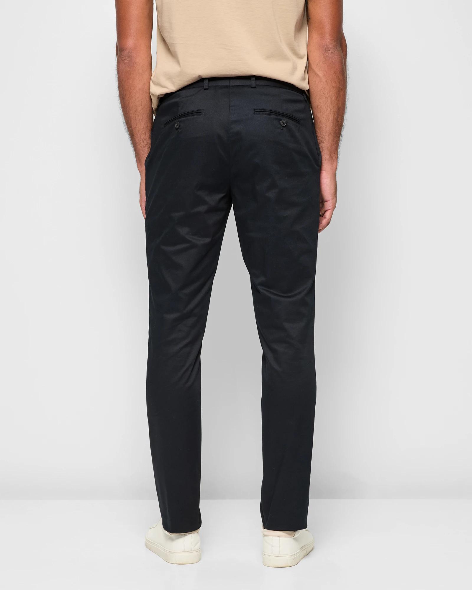 4 Preview Australian Cotton Tailored Slim Chino Pants BLACK, 4 of 5