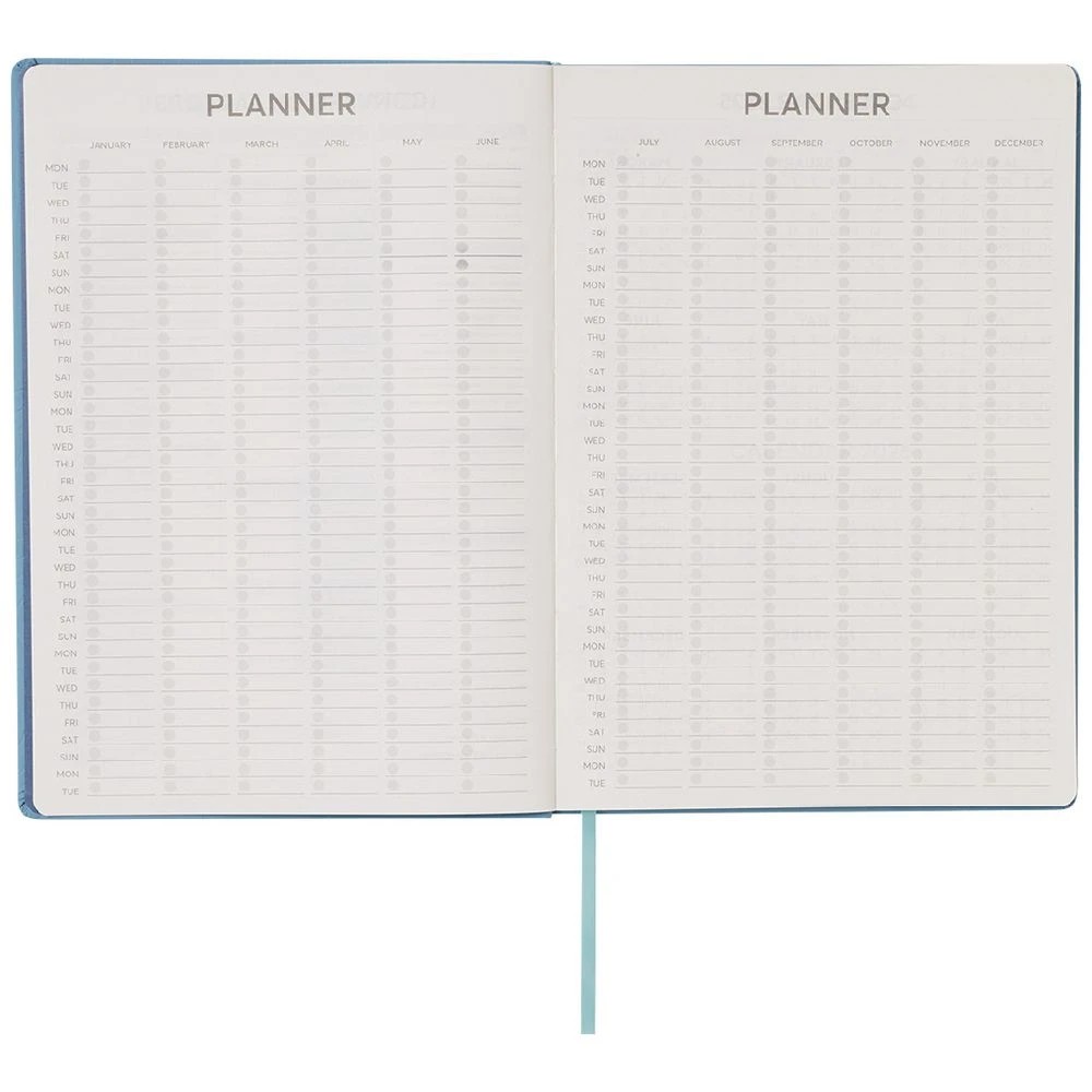 4 J.Burrows A4 Week to View 2025 Embossed Diary Blue, 4 of 8