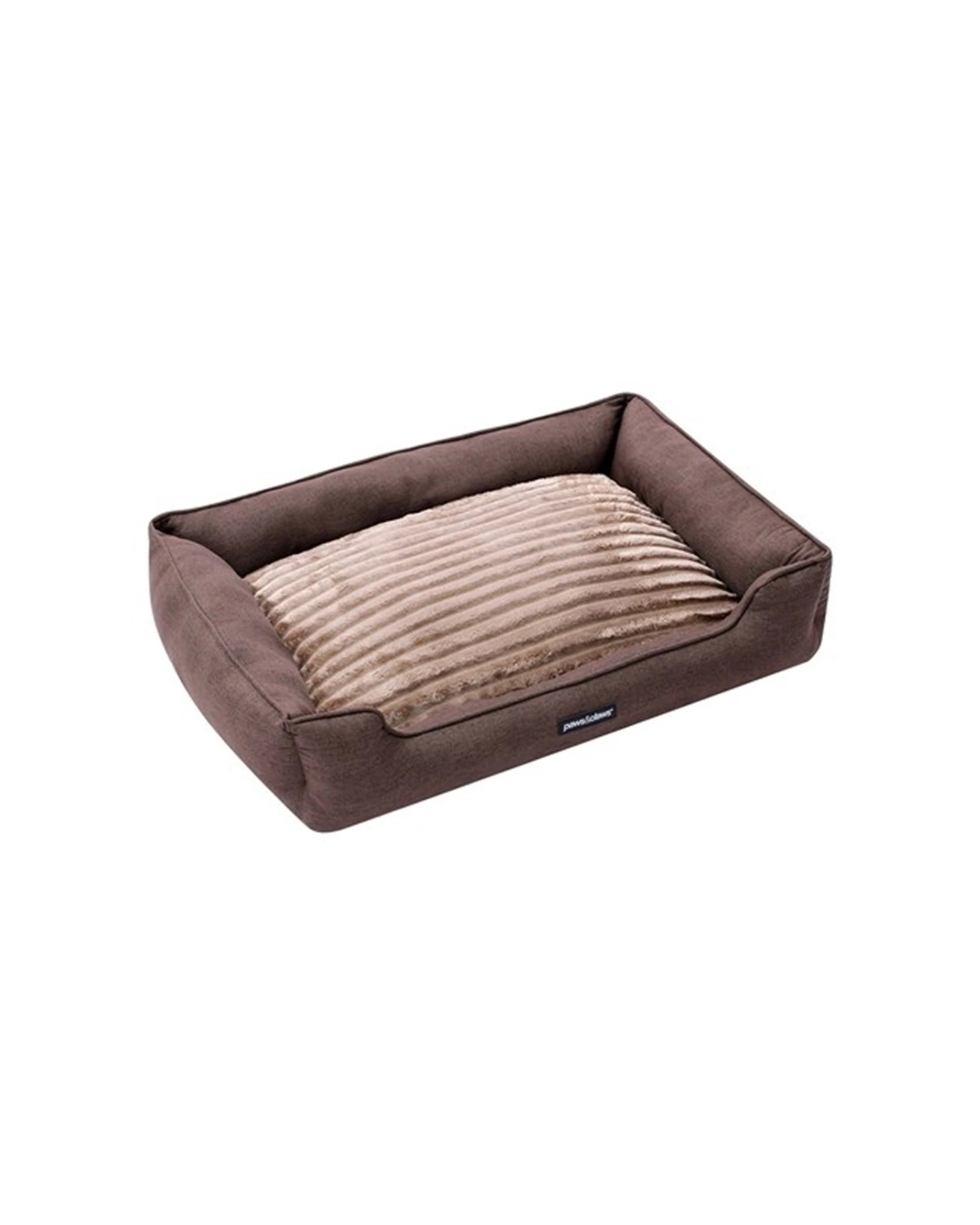 4 Paws And Claws Pia Ribbed Chinchilla Pet Bed Large Size Ultra Soft 80x60x20cm - Brown, 4 of 4