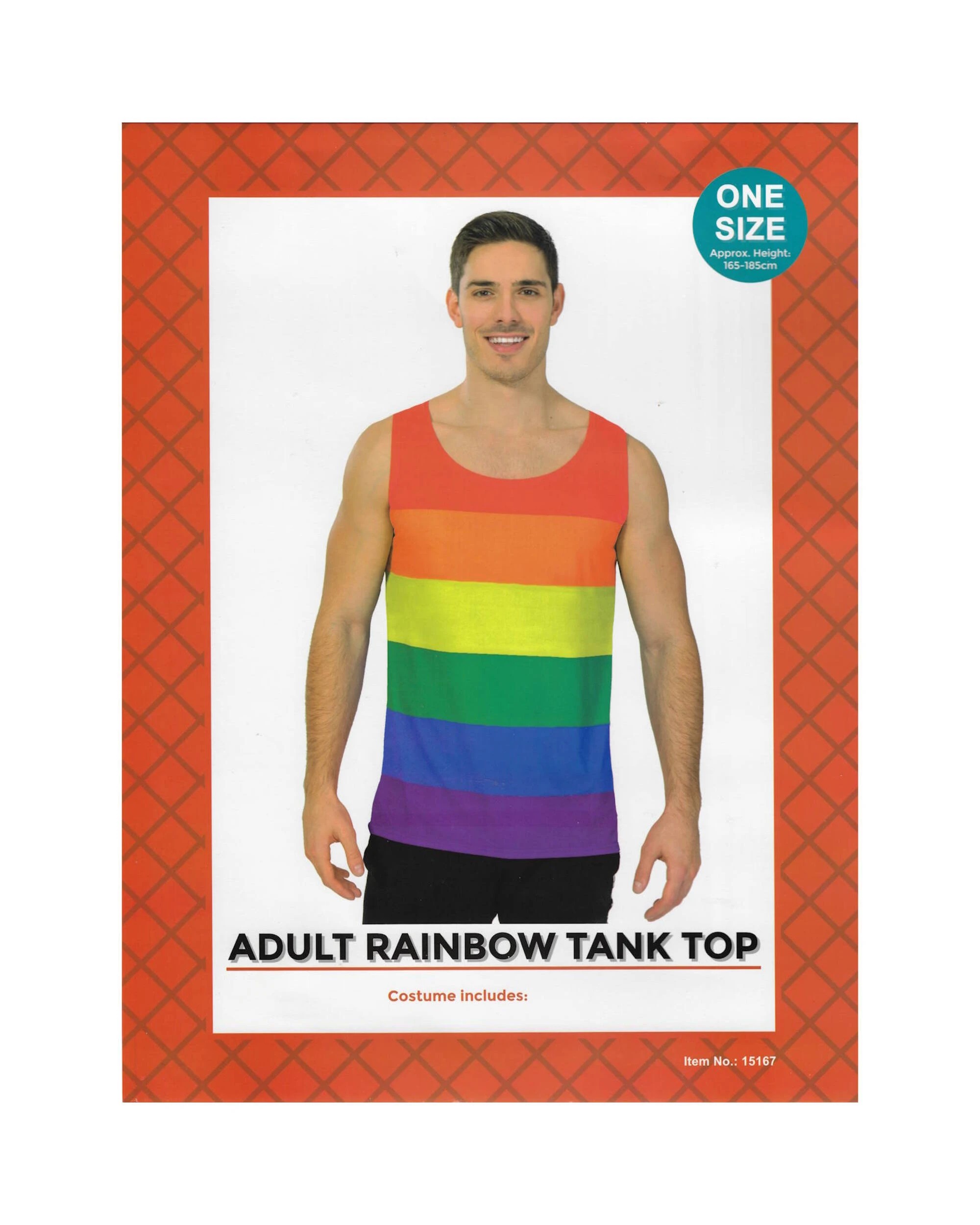 2 Partyrama Adult Rainbow Tank Top Standard - ONE SIZE - Multi, 2 of 3