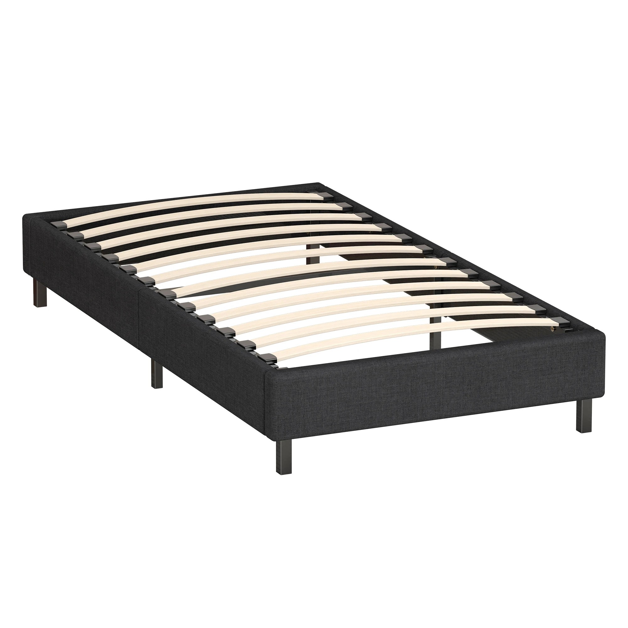 10 Alfordson Bed Frame Single Size Mattress Base Foundation Fabric Basel - Charcoal, 10 of 10