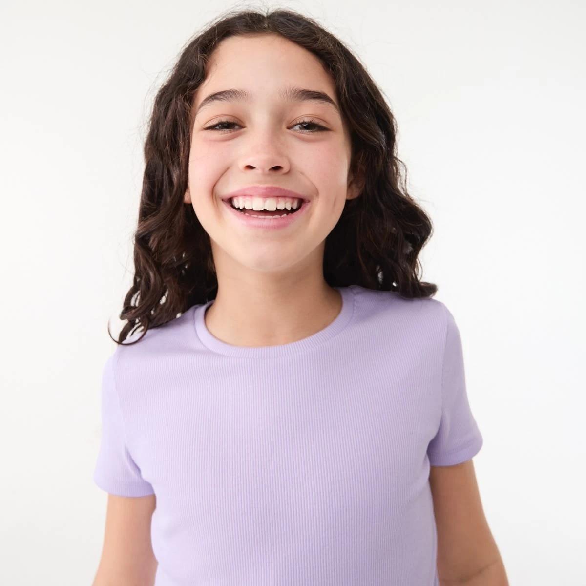 3 Short Sleeve Rib Top PASTEL LILAC, 3 of 6