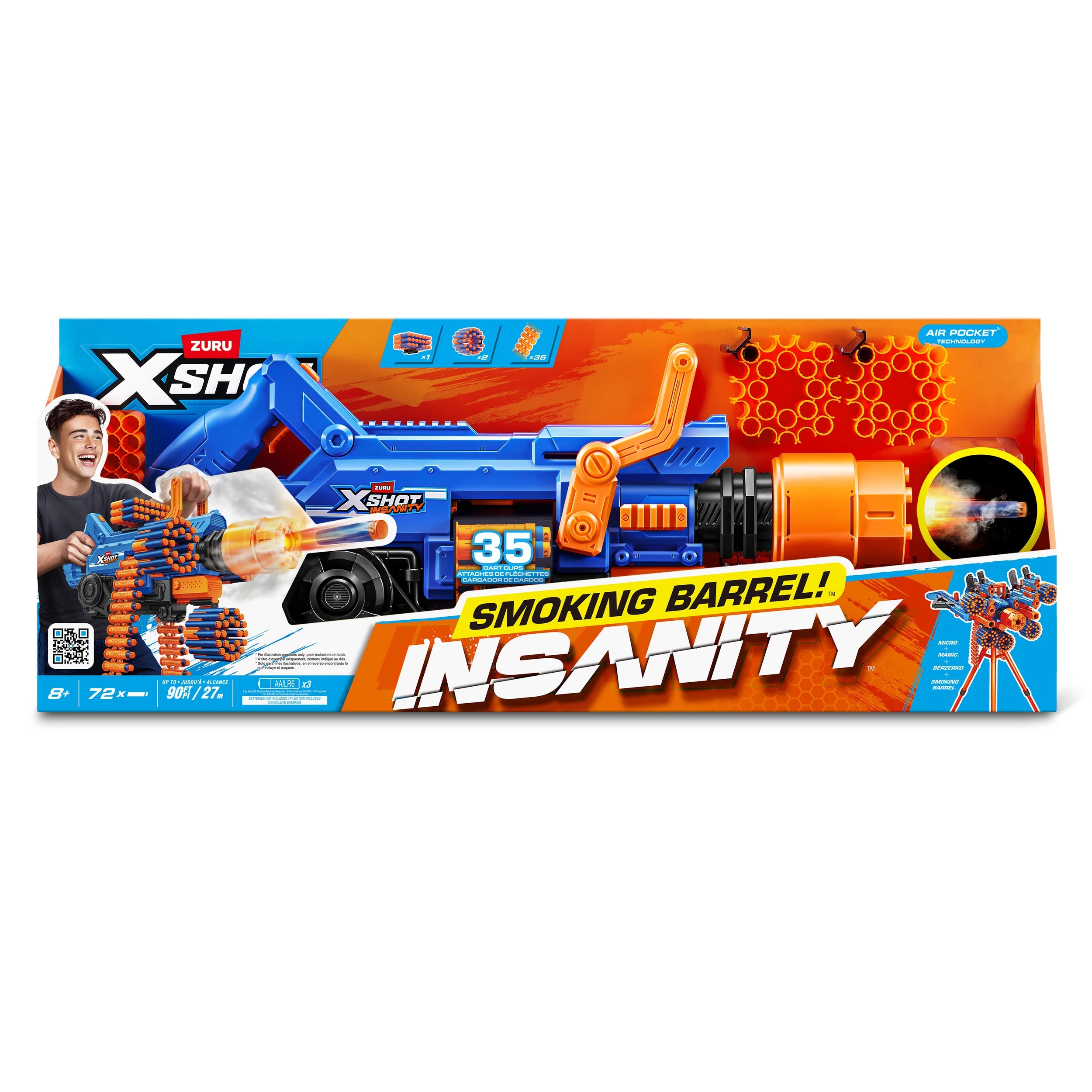 1 Zuru X-Shot Insanity Smoking Barrel Blaster, 1 of 8