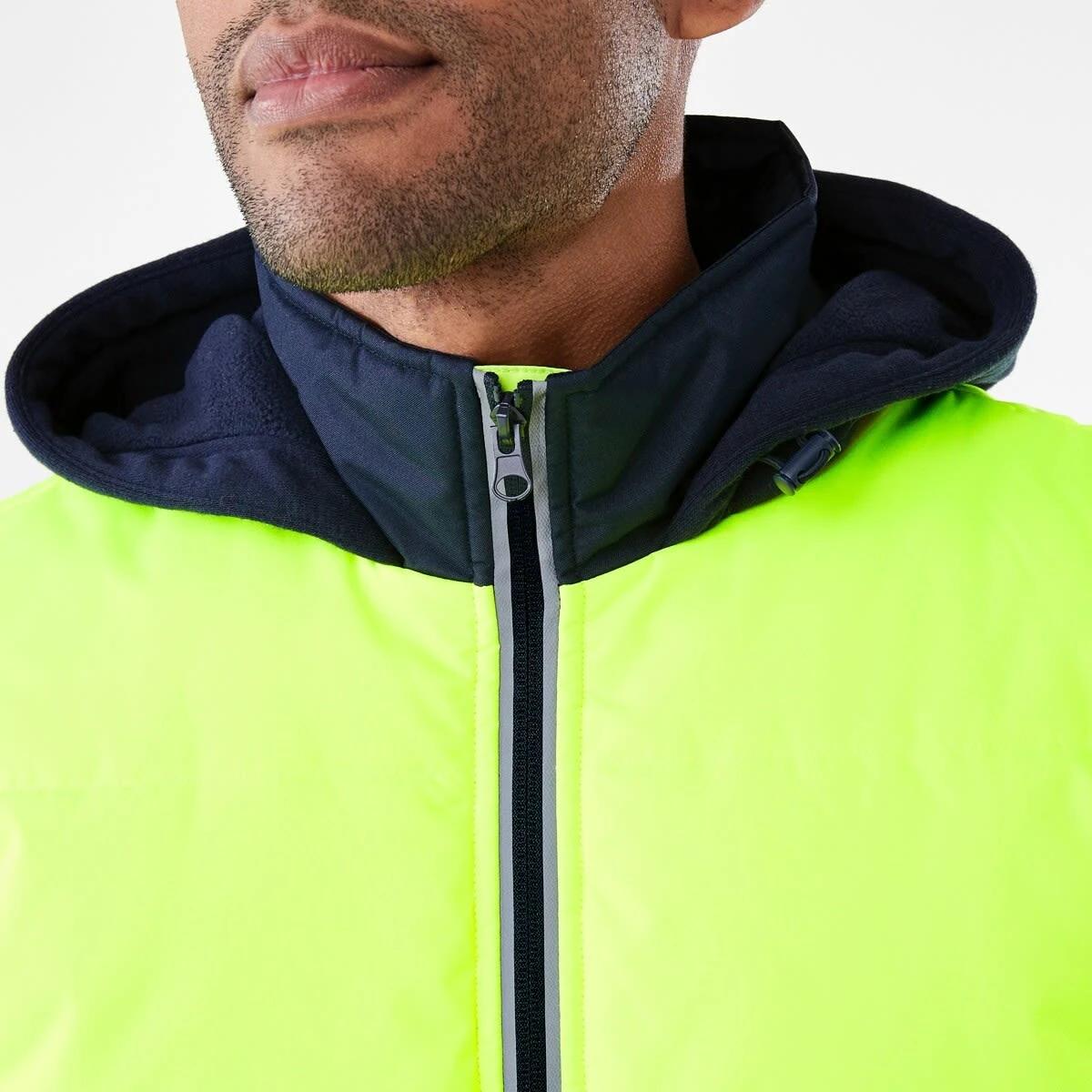 6 Hi-Visibility Hooded Puffer Vest Yellow, 6 of 7
