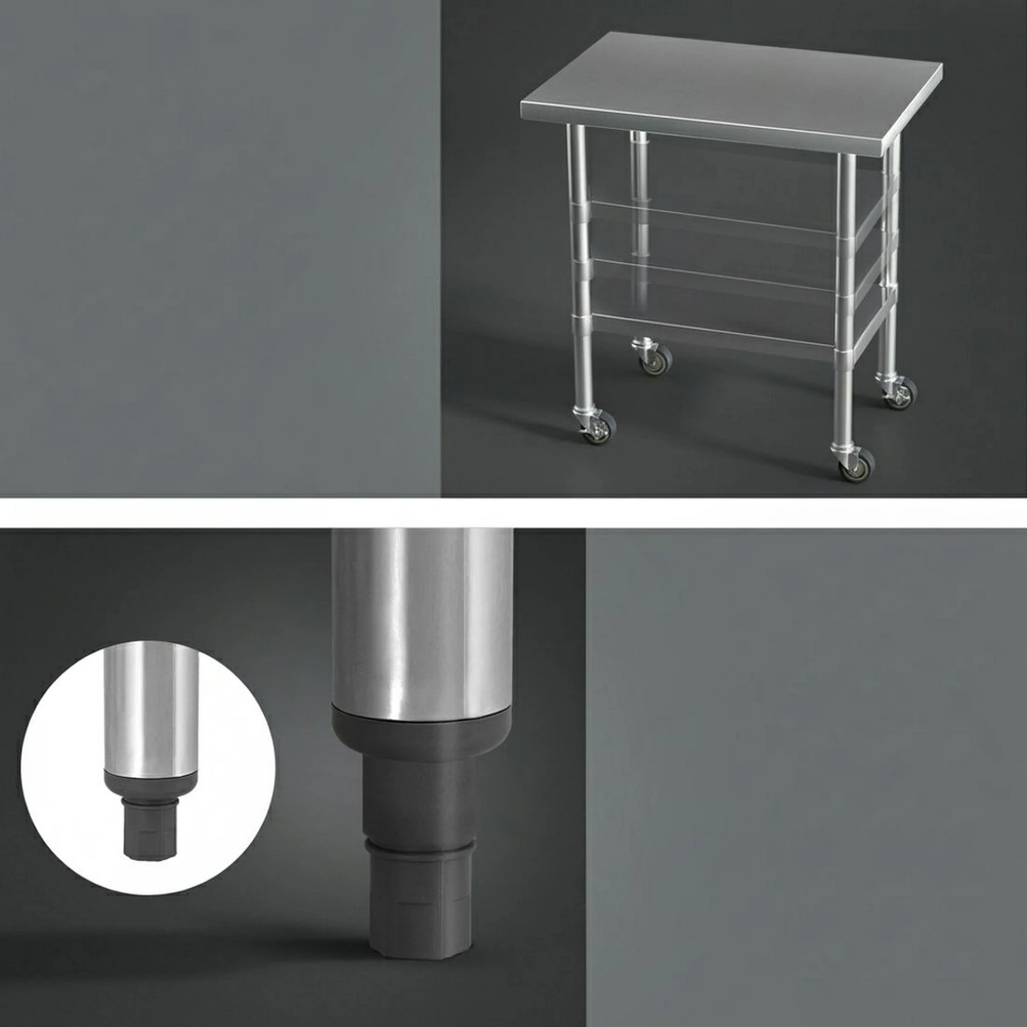6 Cefito Stainless Steel Kitchen Benches Work Bench Wheels - Multi, 6 of 7