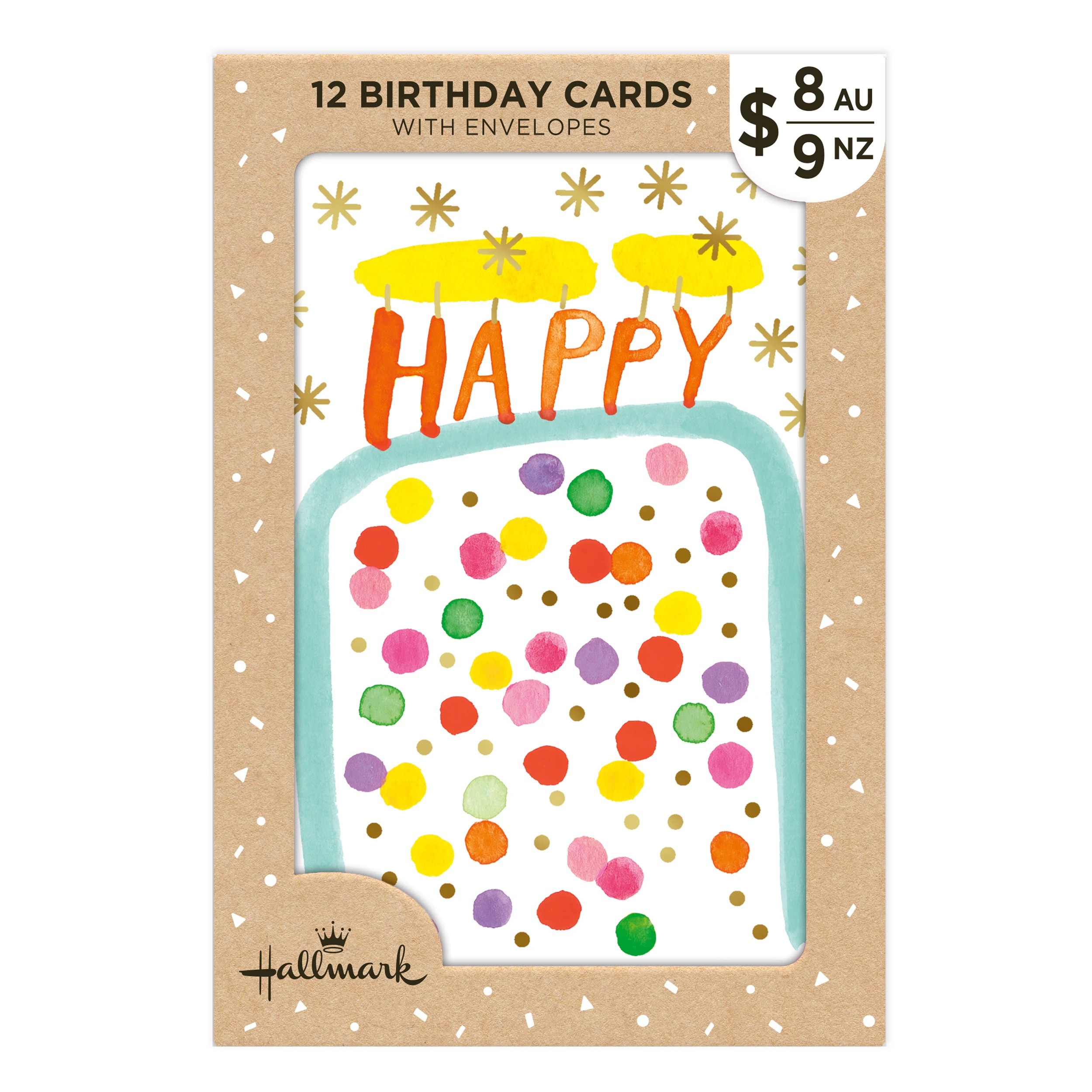 1 12 Pack Hallmark Birthday Cards - Watercolour, 1 of 6