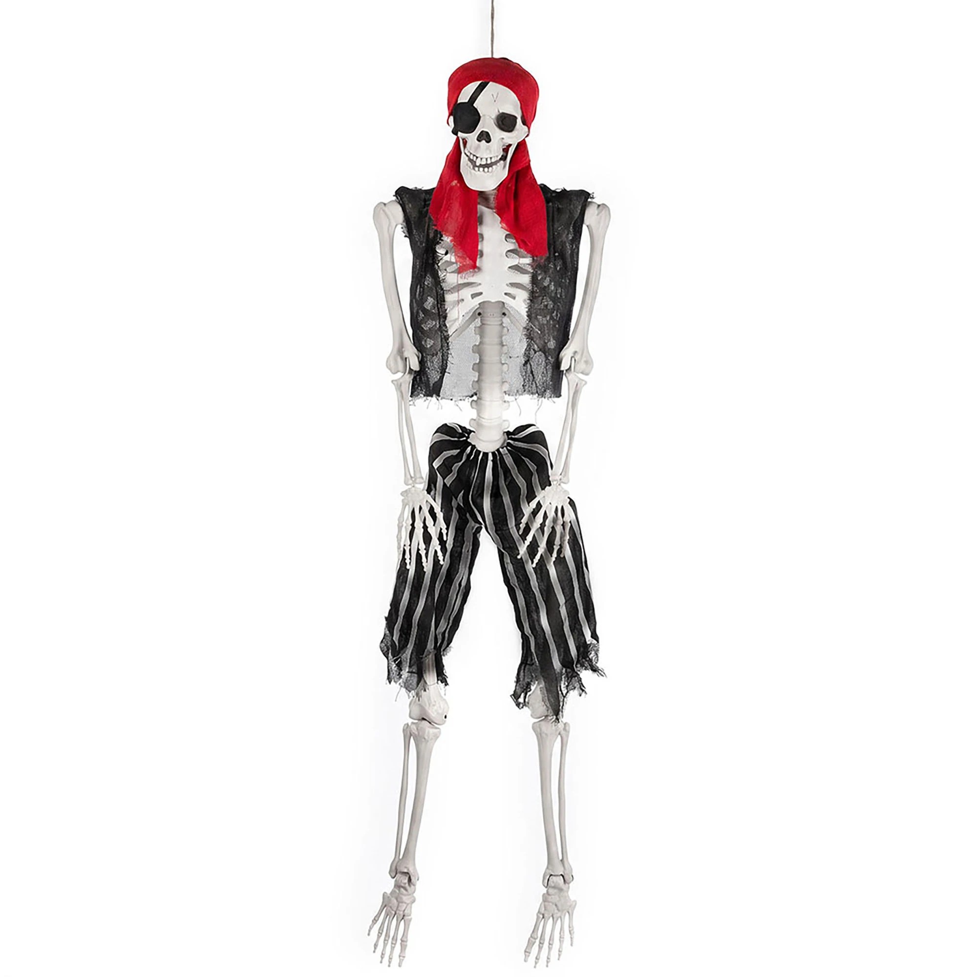 2 Yezi Halloween Skeleton 166cm Life Size Pirate Decor Poseable PE White, 2 of 8