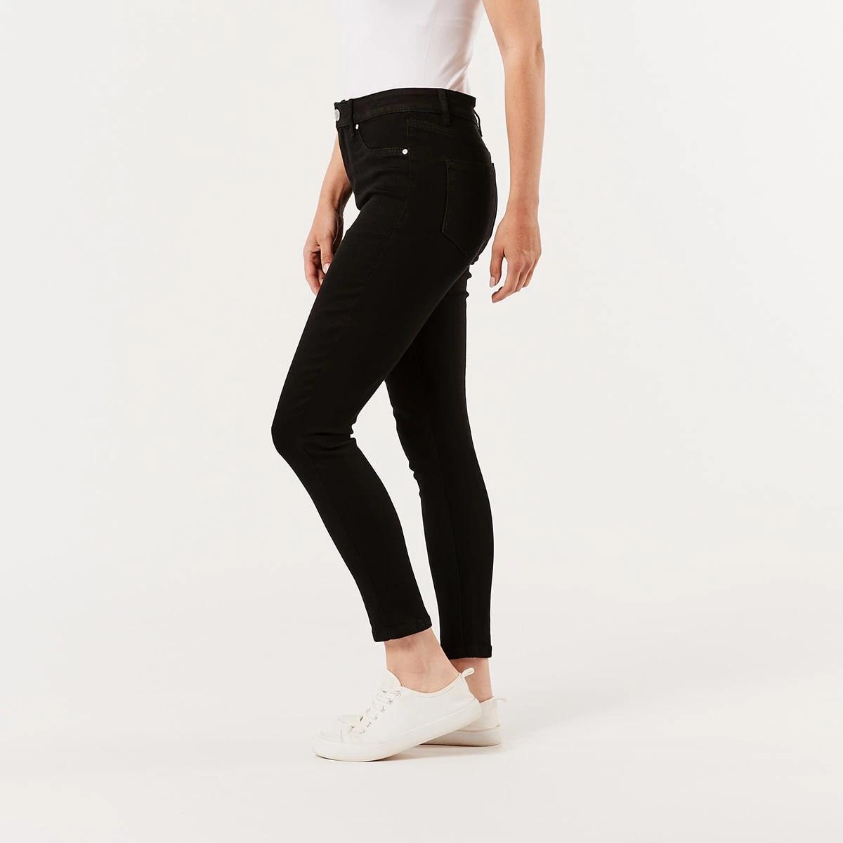 2 High Rise Ankle Length Skinny Jeans Black Wash, 2 of 8