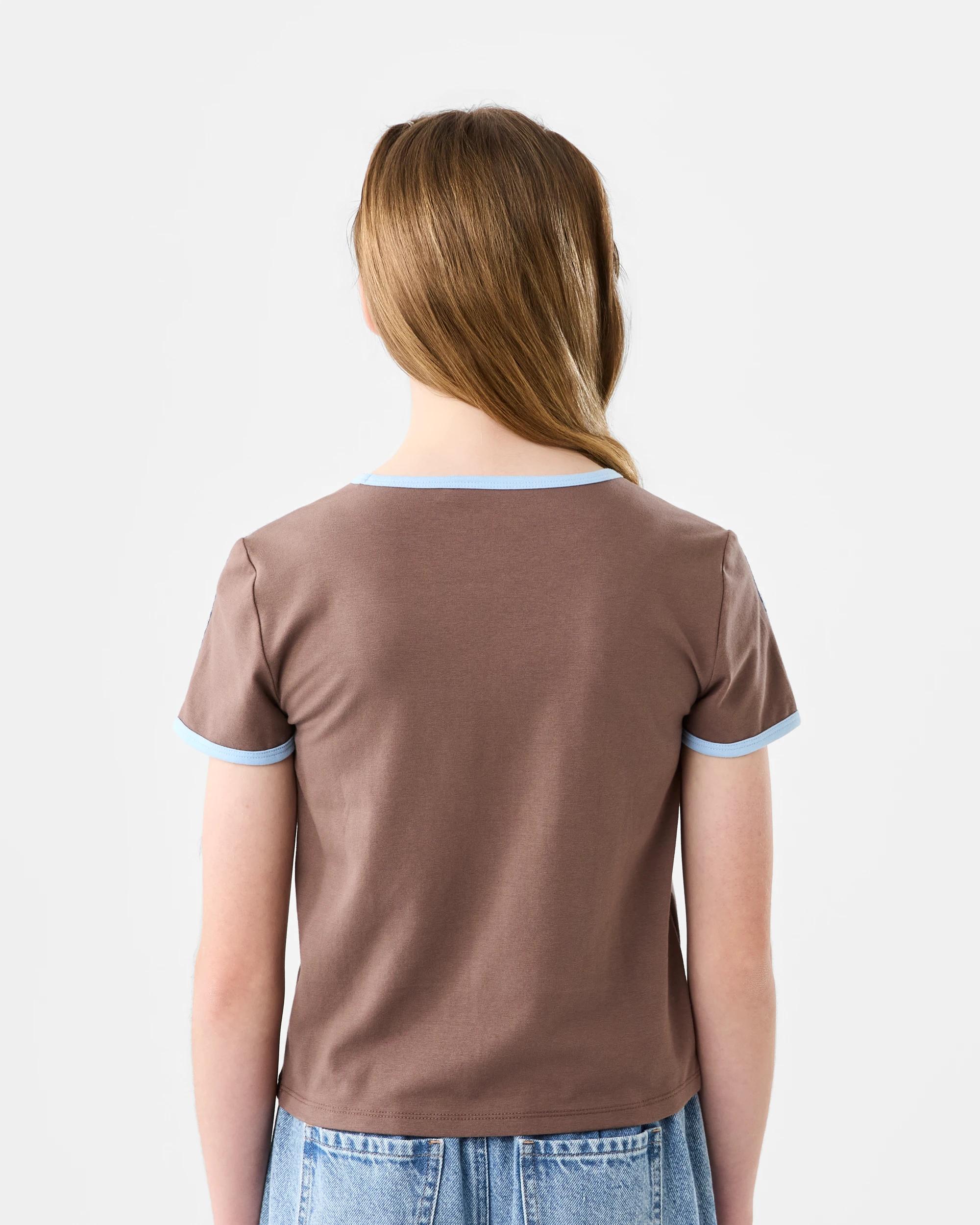2 Short Sleeve Ringer T-shirt Brwn Star, 2 of 7