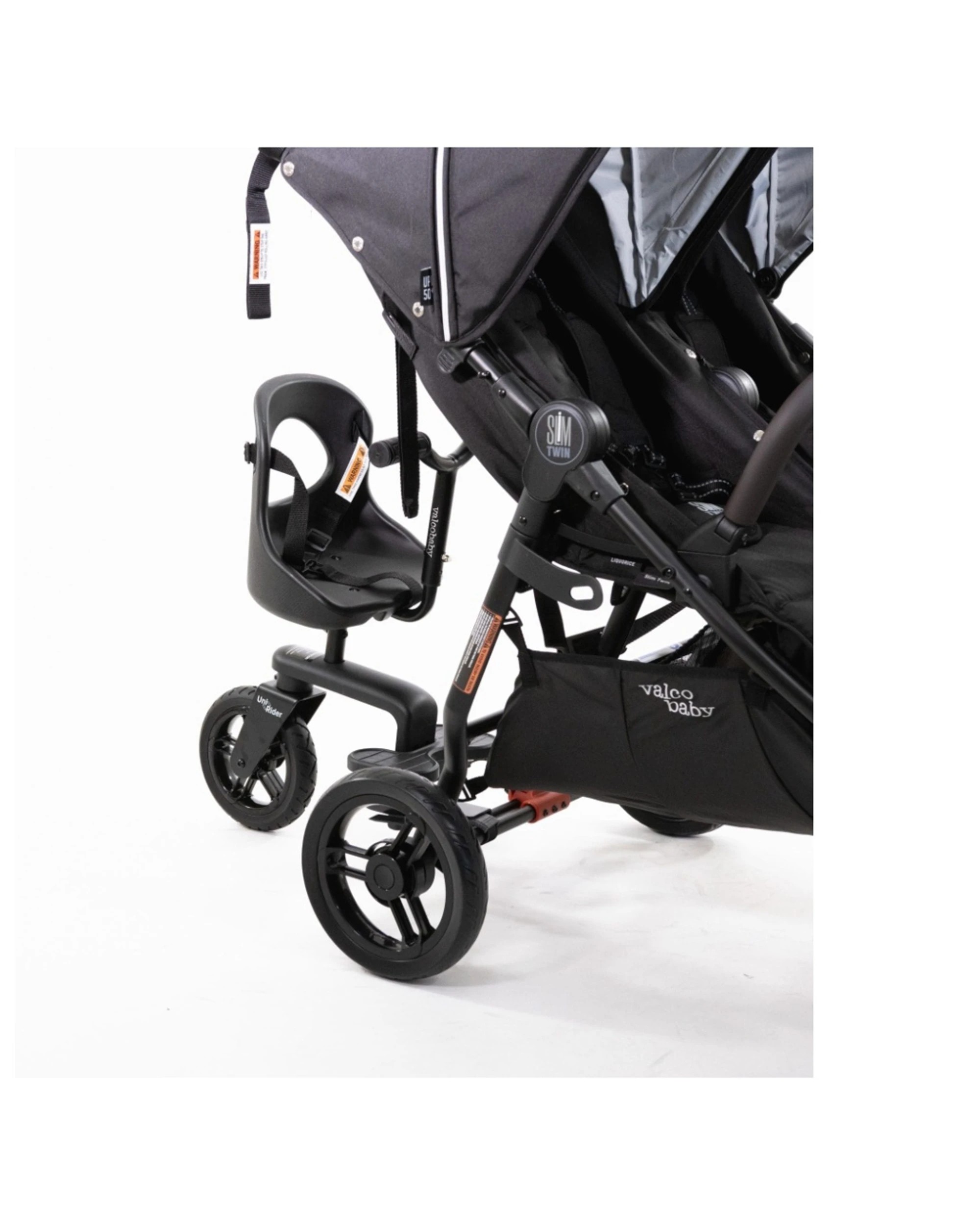 7 ValcoBaby Uni Rider Stroller Pram Ride-On Puncture Proof Wheels Kids 15m+ - Black, 7 of 8
