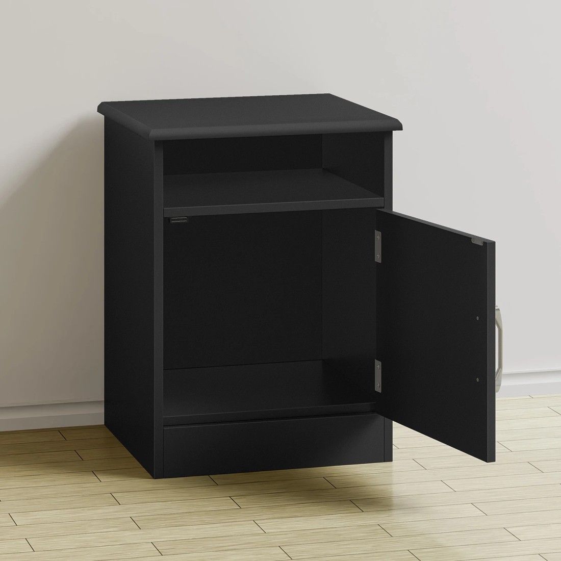 6 Alfordson Bedside Table Storage Cabinet Side End  Nightstand - Black, 6 of 10