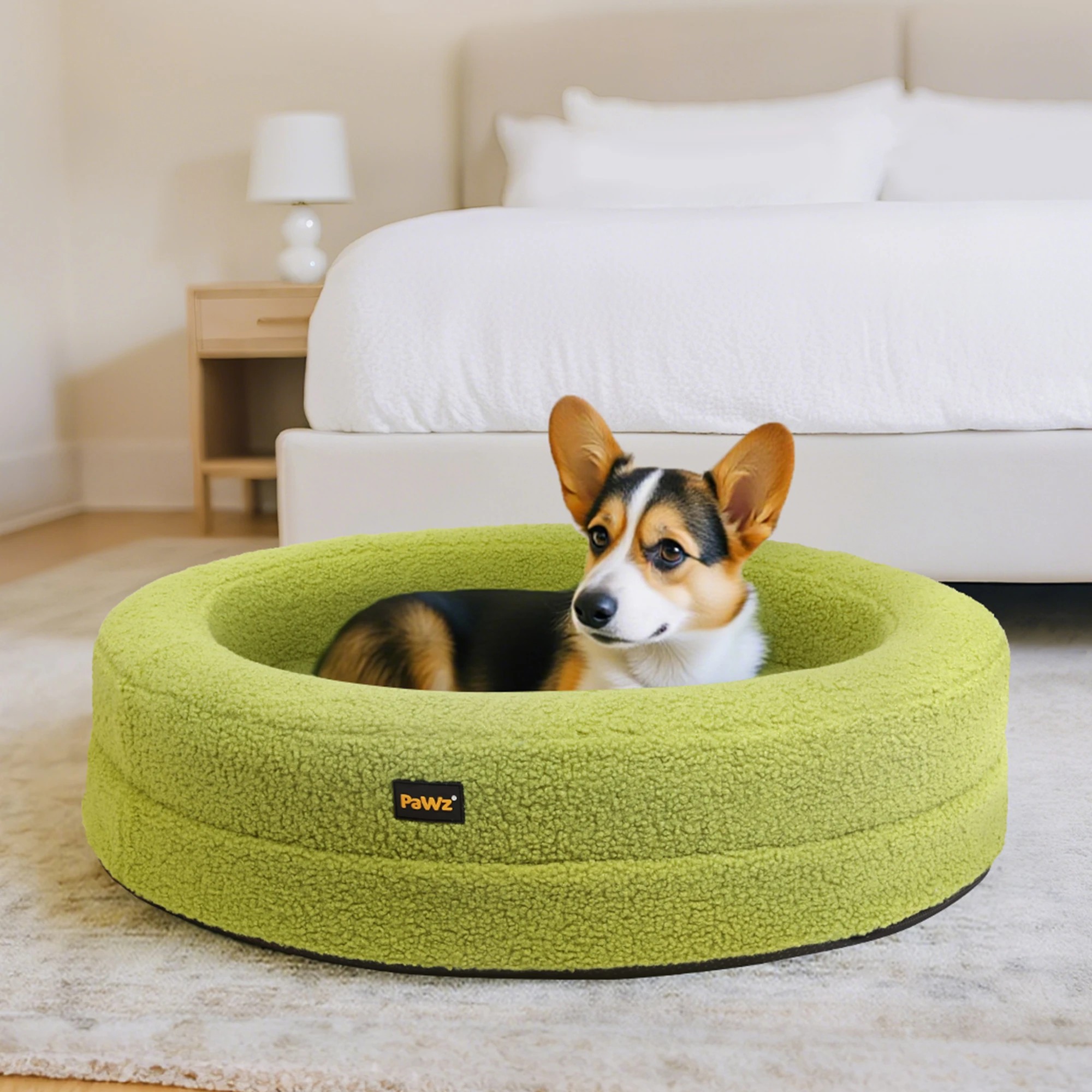 7 Pawz Washable Round Pet Bed L - Green, 7 of 9
