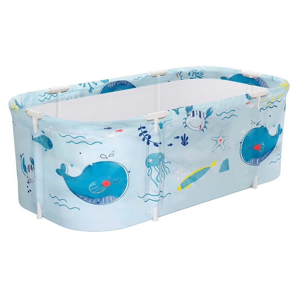 1 Weisshorn Foldable Bathtub PVC Spa Bucket Inflatable Cushion 134x65cm - Blue, 1 of 5
