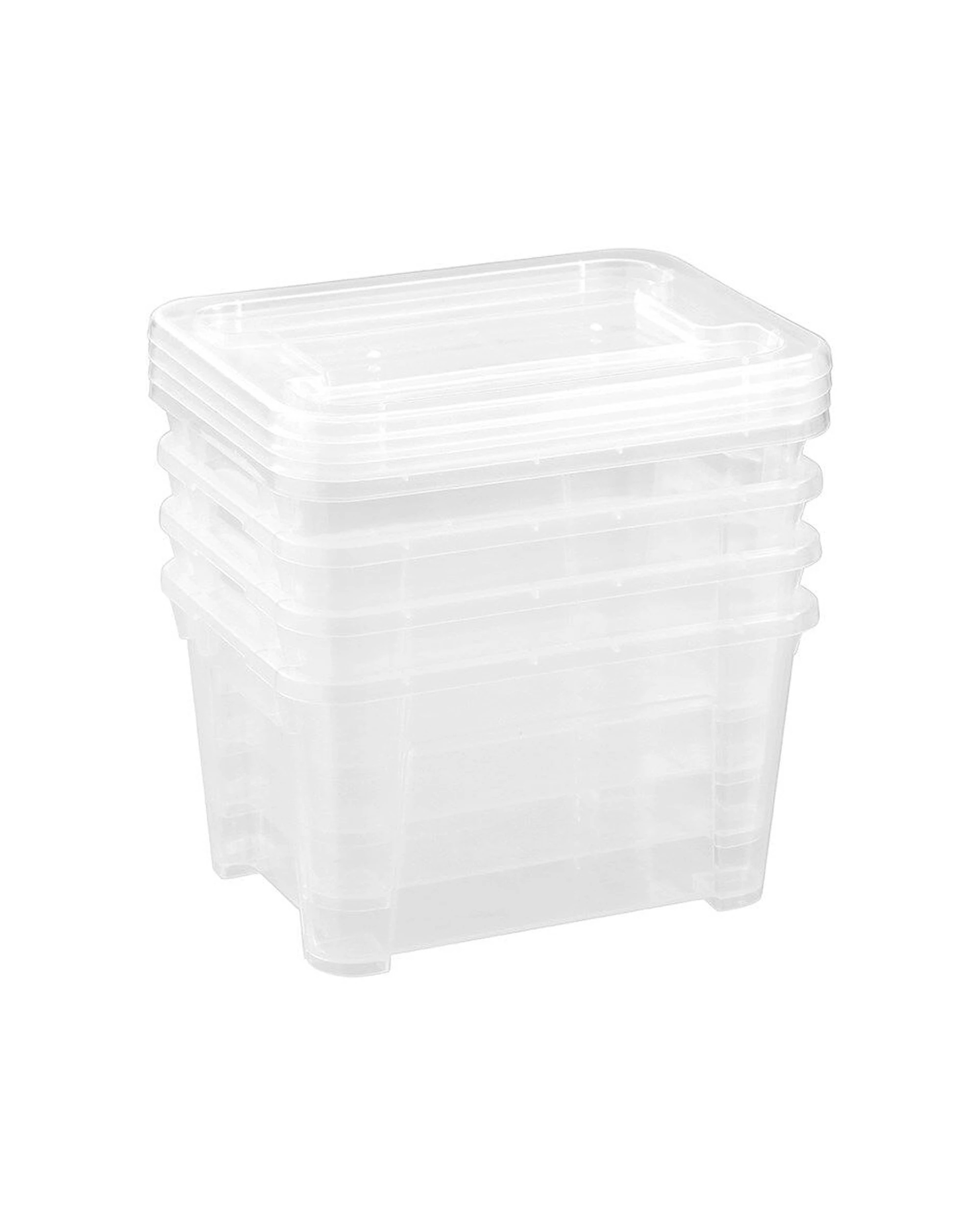 4 BOXSWEDEN Nic-Nac Storage Container Essentials 4Pc 2.5L Stackable Plastic
 - plain, 4 of 9