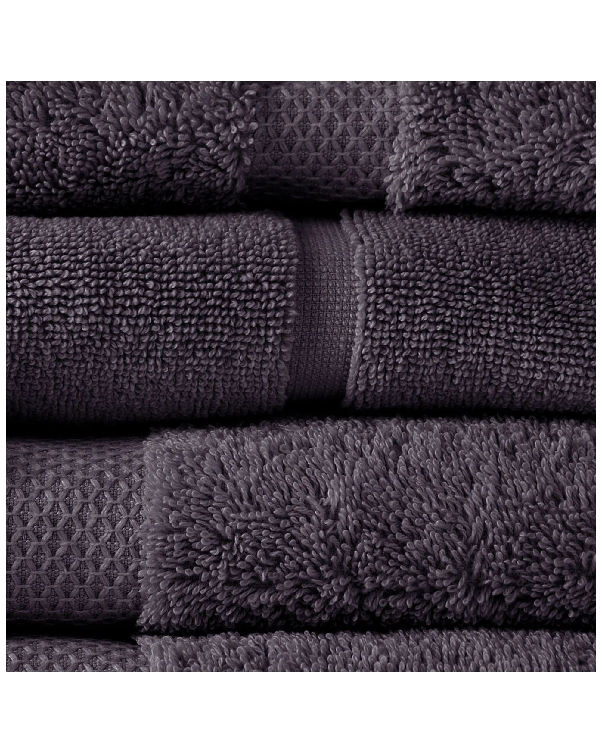 2 Canningvale 2pc Royal Splendour Bath Sheet Set Slate Luxury Cotton Towels Slate 90x160cm
 - Grey, 2 of 3