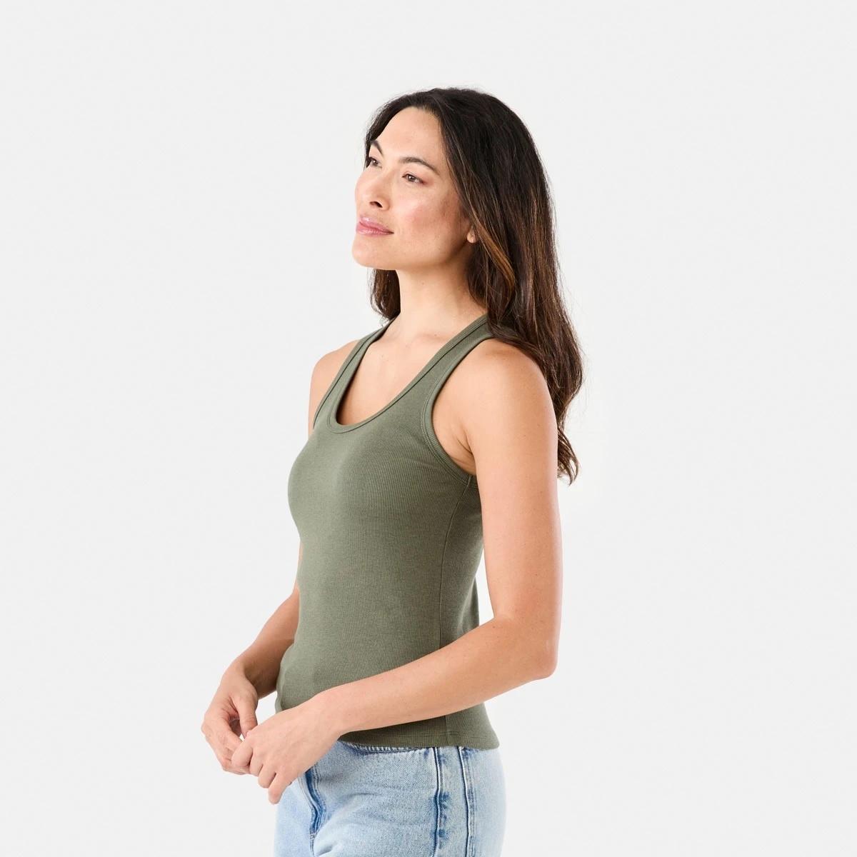2 Sleeveless Rib Tank OLIVE LEAF, 2 of 5