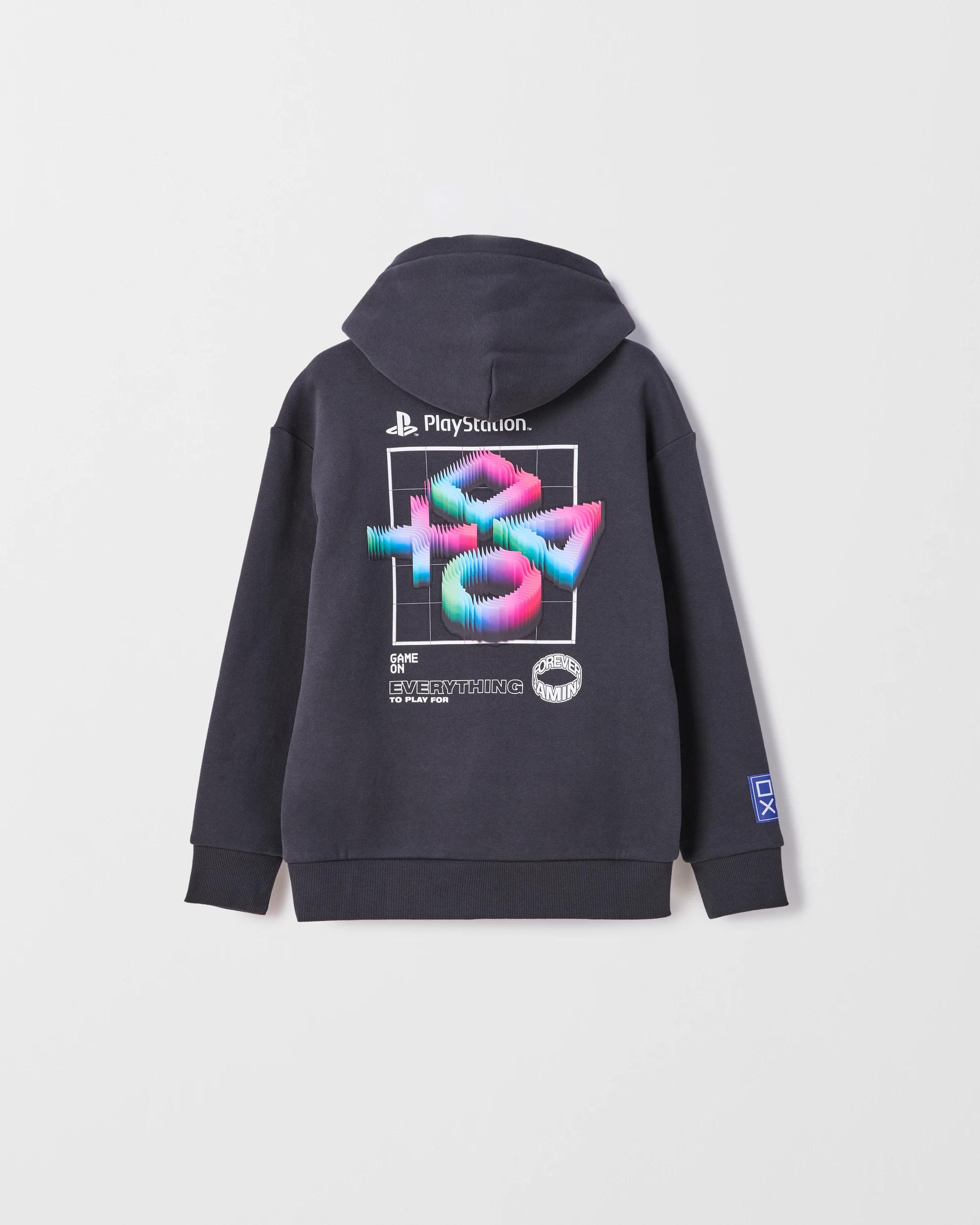 3 PlayStation Australian Cotton Blend Popover Hooded Jumper BLACK, 3 of 3