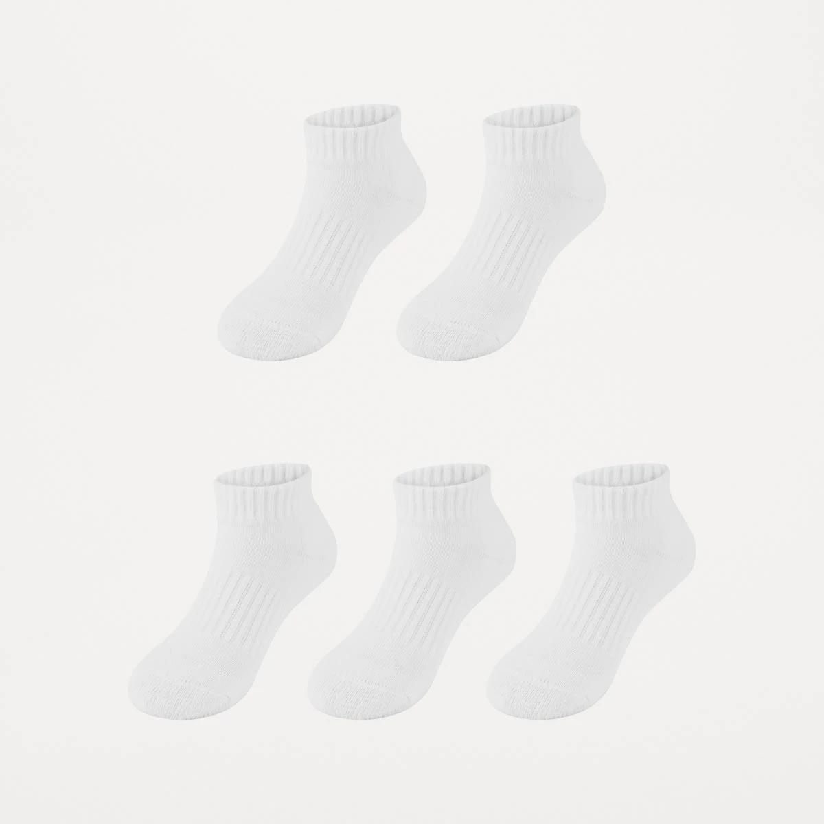 1 5 Pack Ultimate School Low Cut Socks WHITE, 1 of 3
