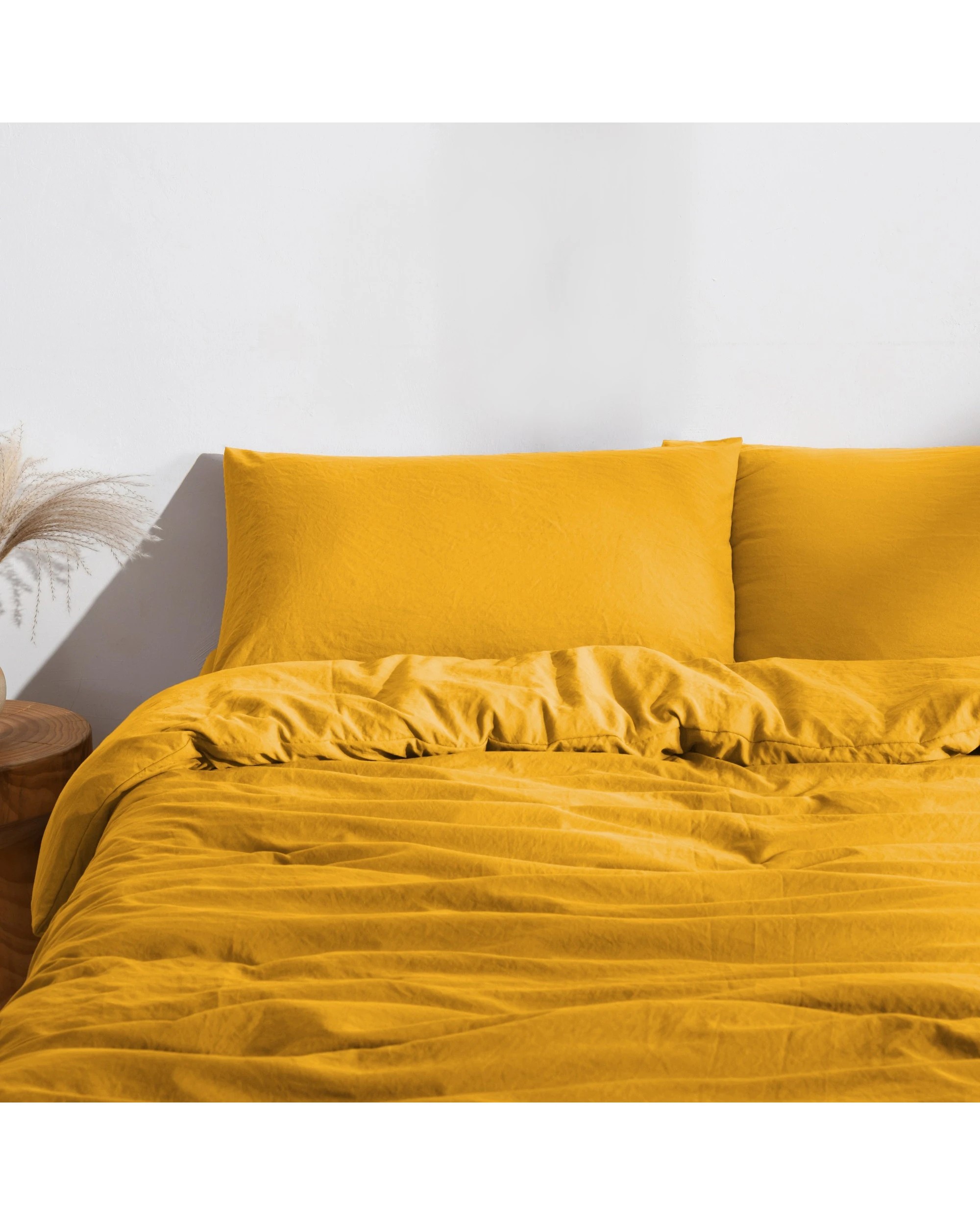 6 Dreamaker Superfine Washed Microfibre Quilt Cover Set - King Single Bed - Mustard, 6 of 9