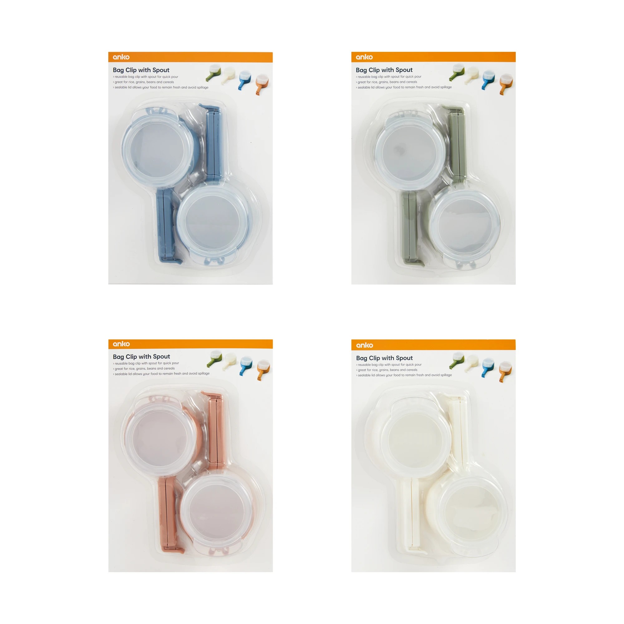 10 Bag Clip with Spout - Assorted, 10 of 10