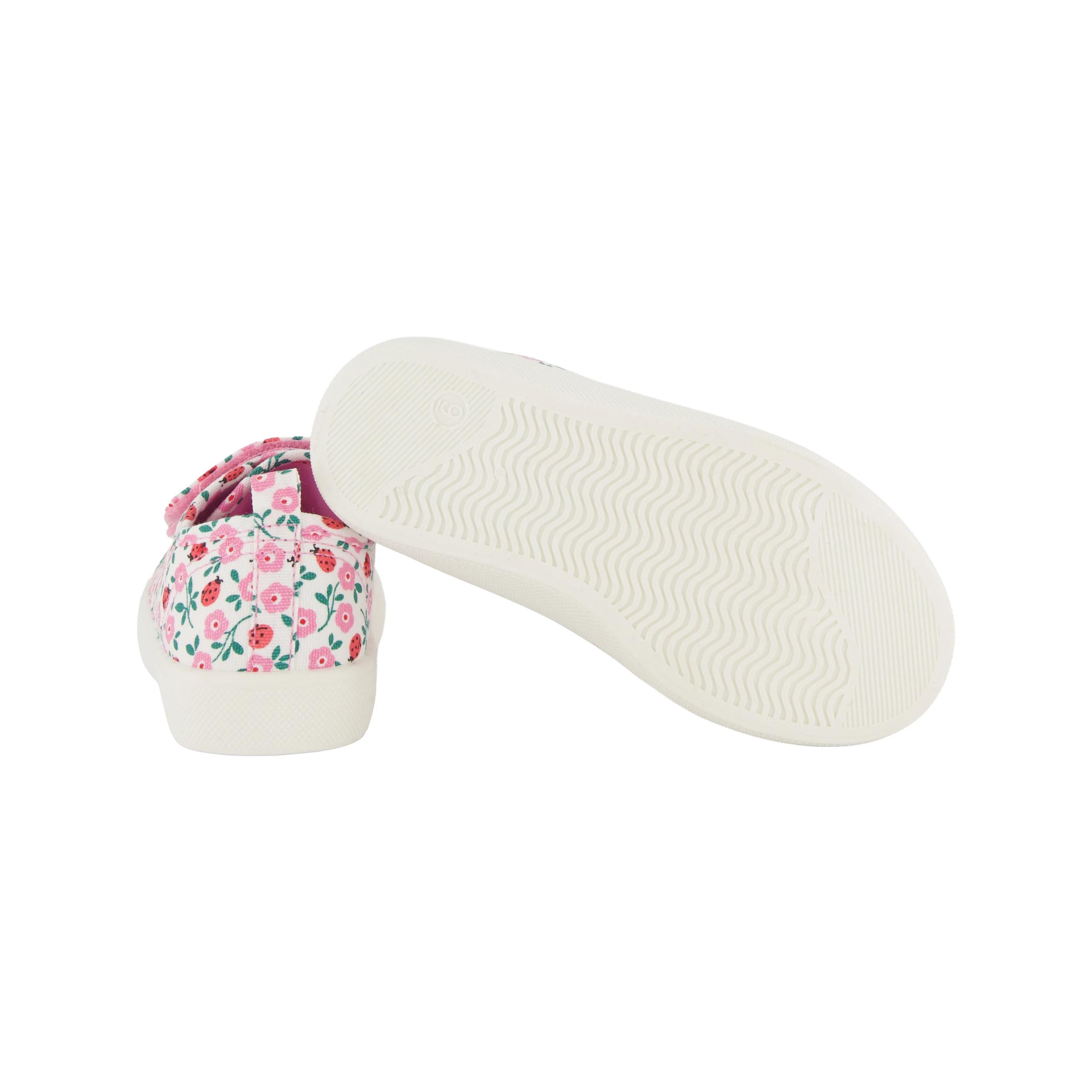 5 Junior Casual Shoes BEIGE FLORAL LADY BUG Print, 5 of 5