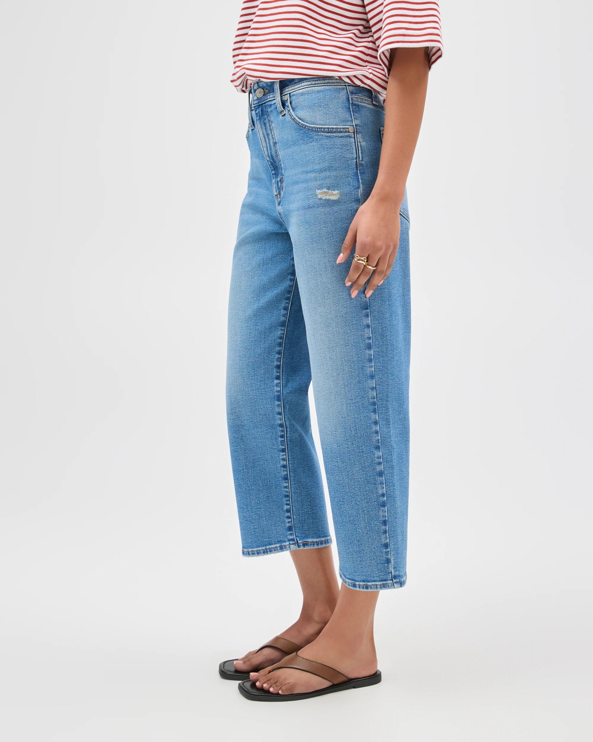 4 Target Denim Tara Slim Fit Straight Leg Cropped Denim Jeans MID WORN INDIGO, 4 of 7