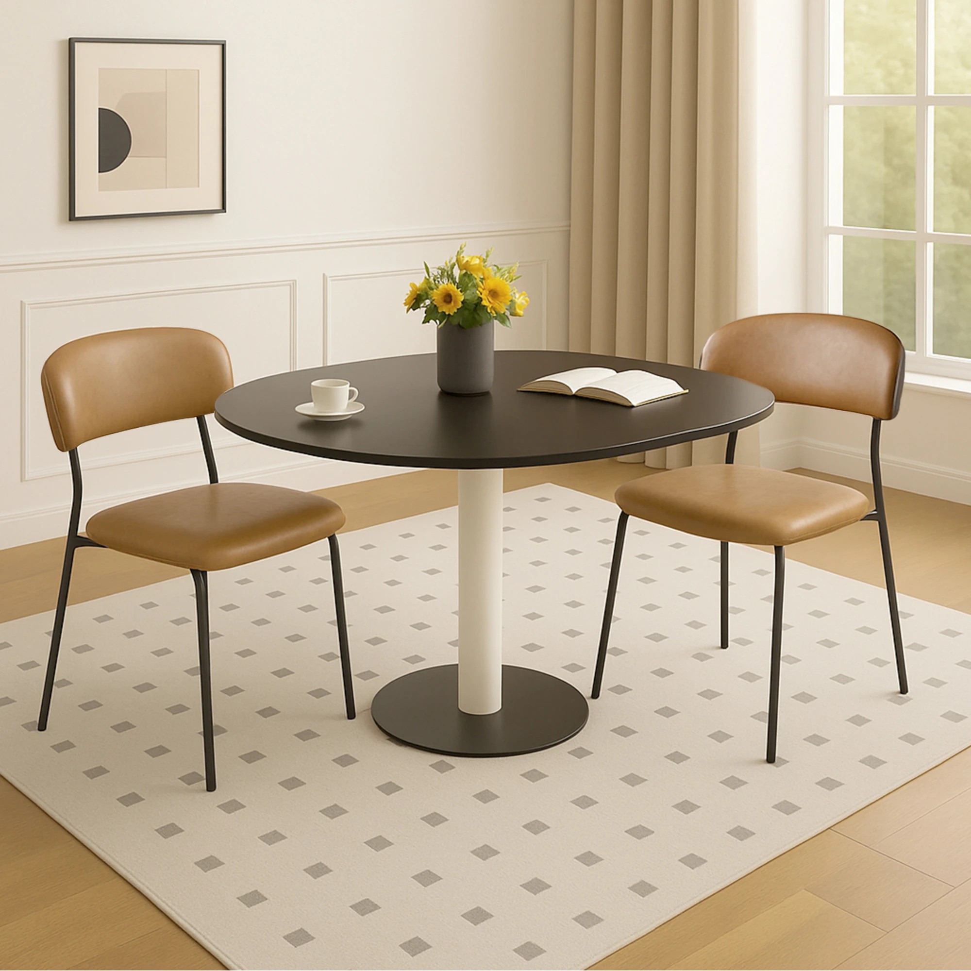 8 Levede 2x PU Leather Padded  Dining Chairs - Natural, 8 of 9