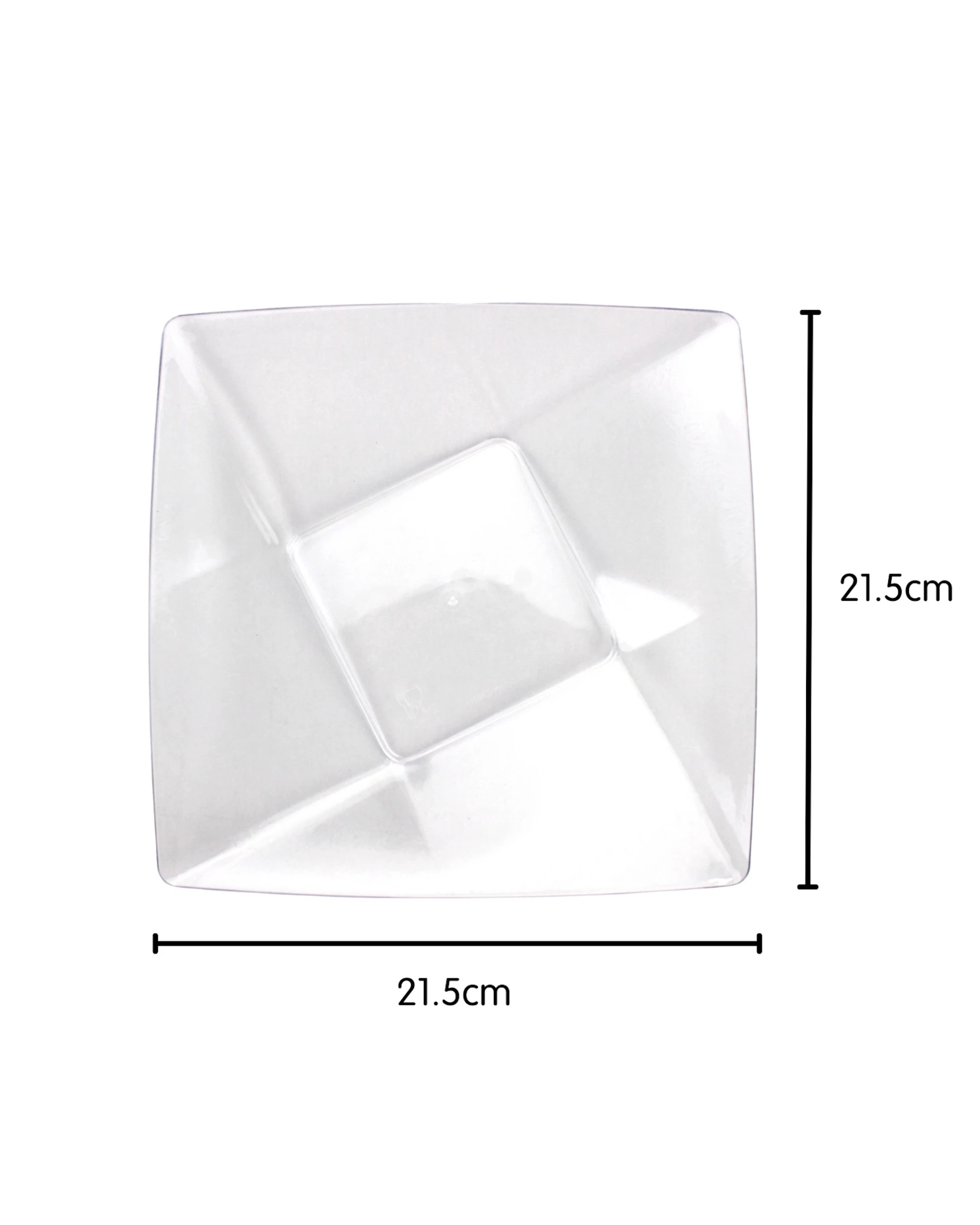 2 Party Maker Square Serving Plates 21.5cm Pack of 2 - Clear, 2 of 5